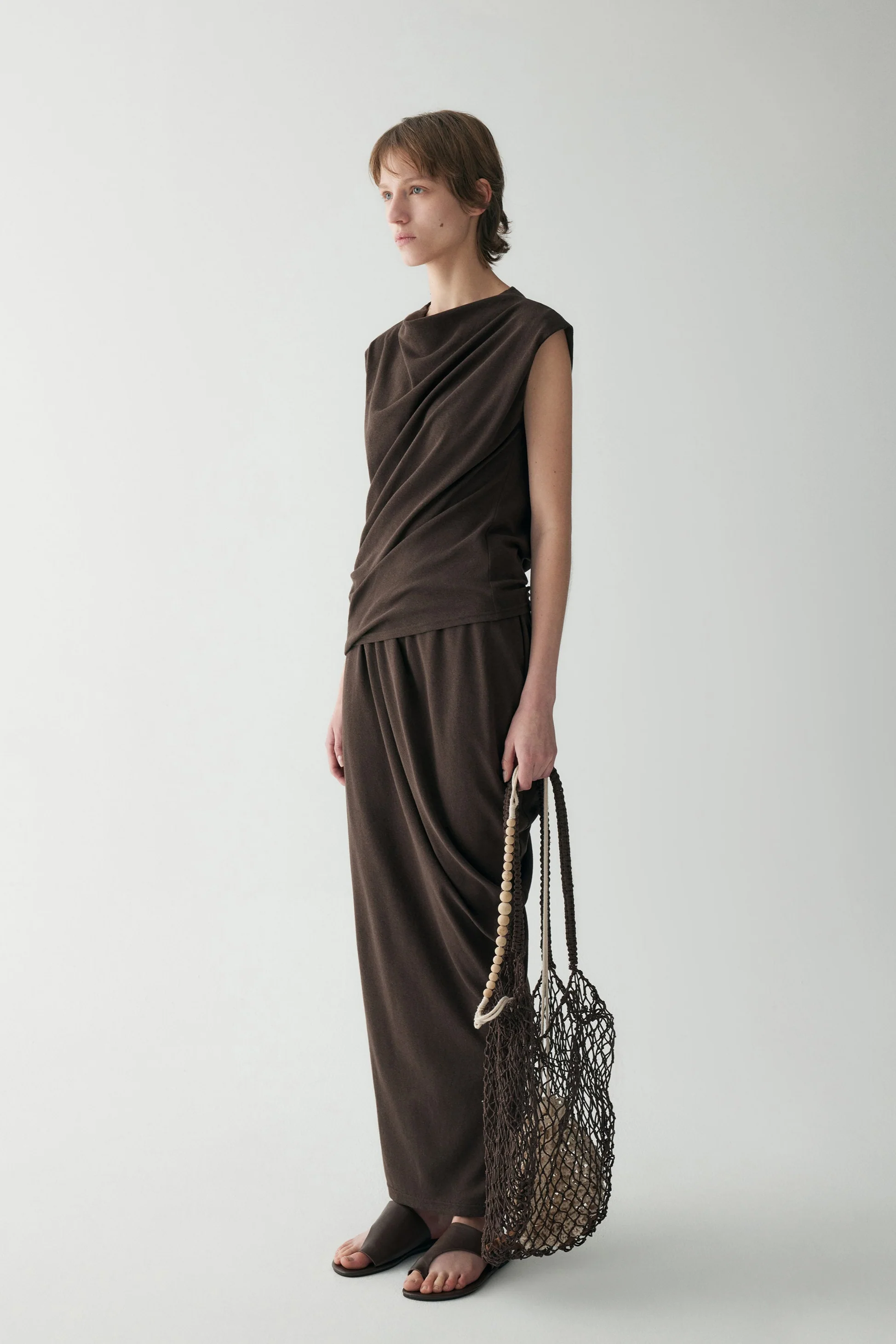 Cotton-linen Pleated T-shirt - Image 14