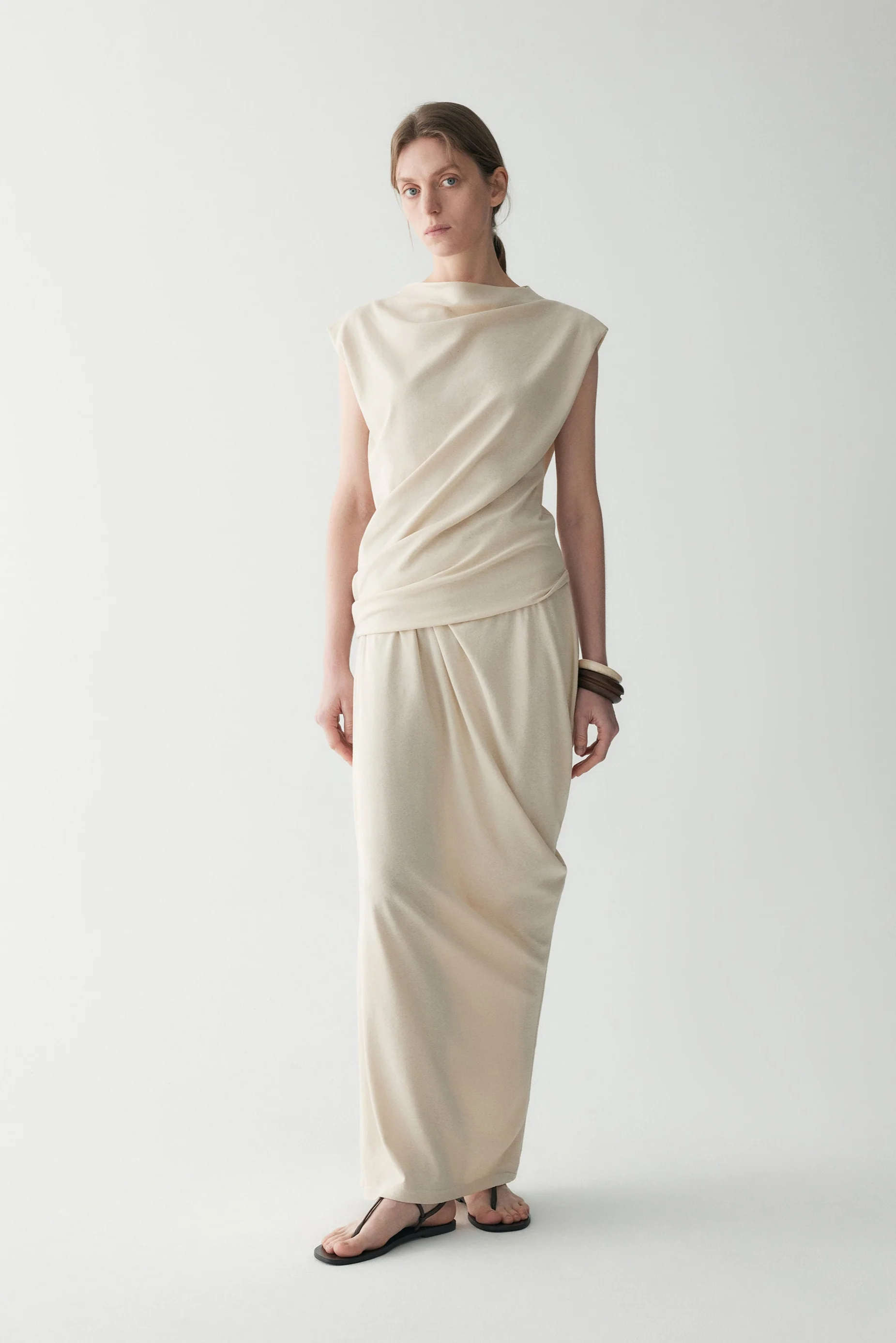 Cotton-linen Pleated T-shirt - Image 3