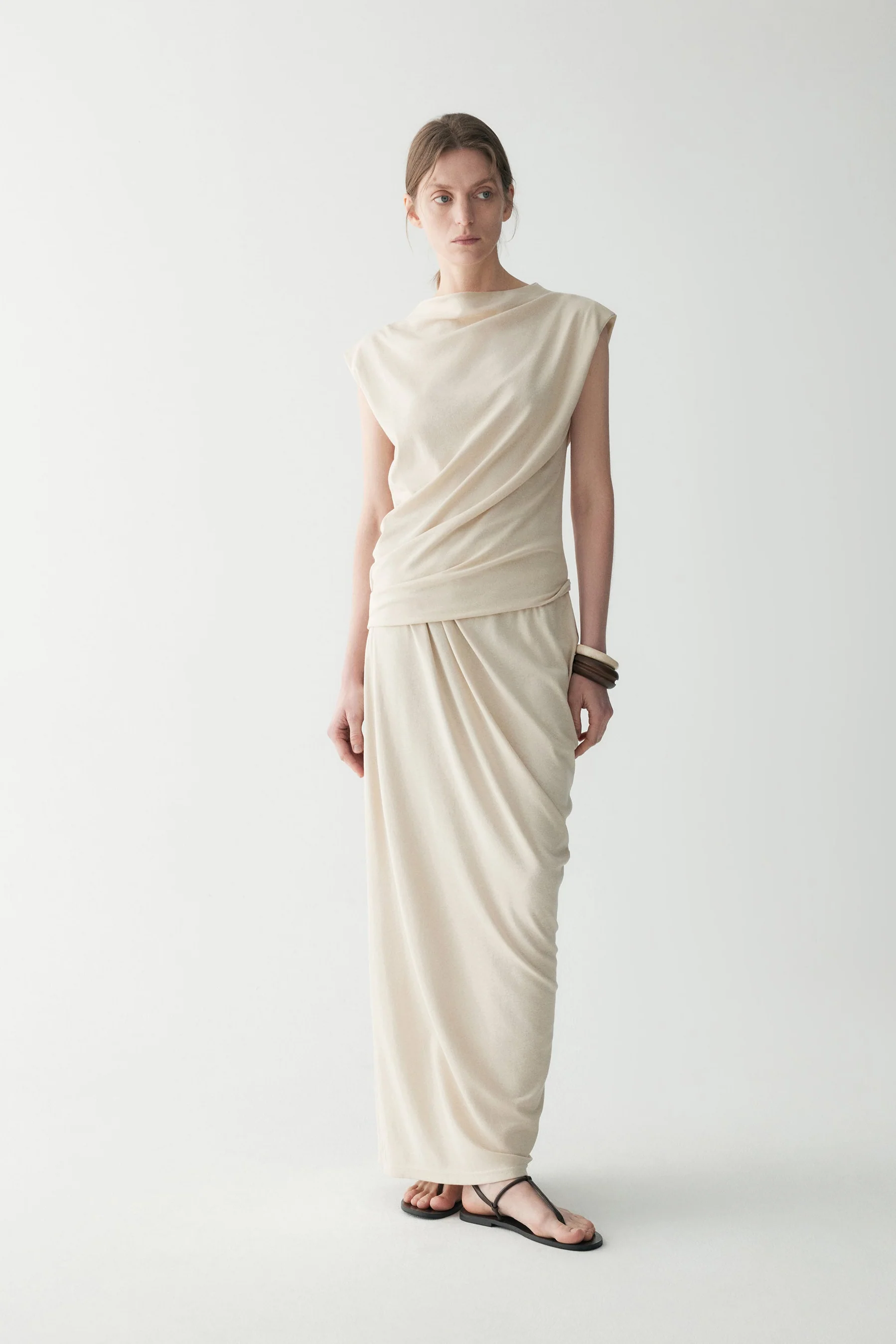 Cotton-linen Pleated T-shirt - Image 4
