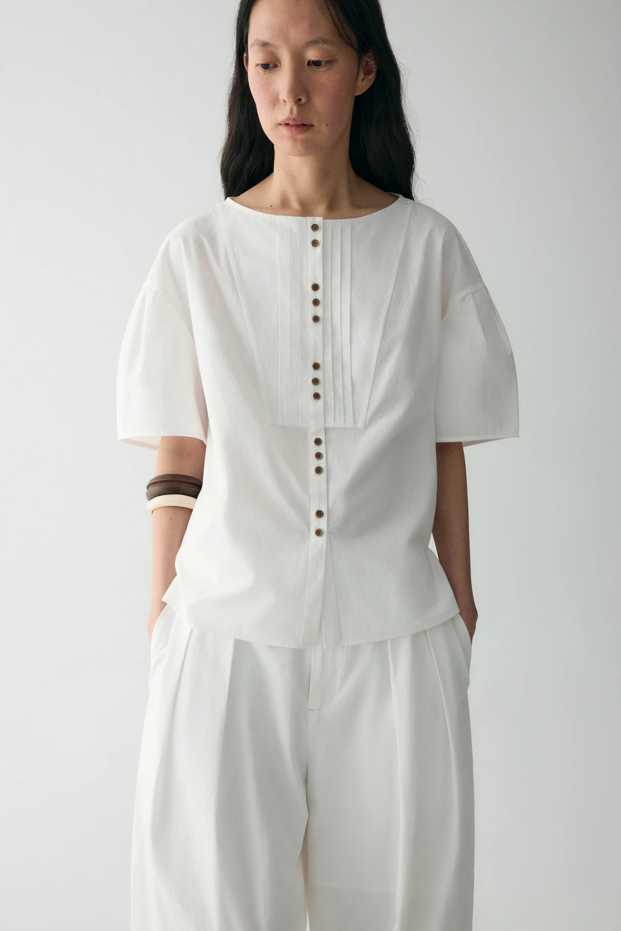 Cotton Pleated Shirt - Image 20