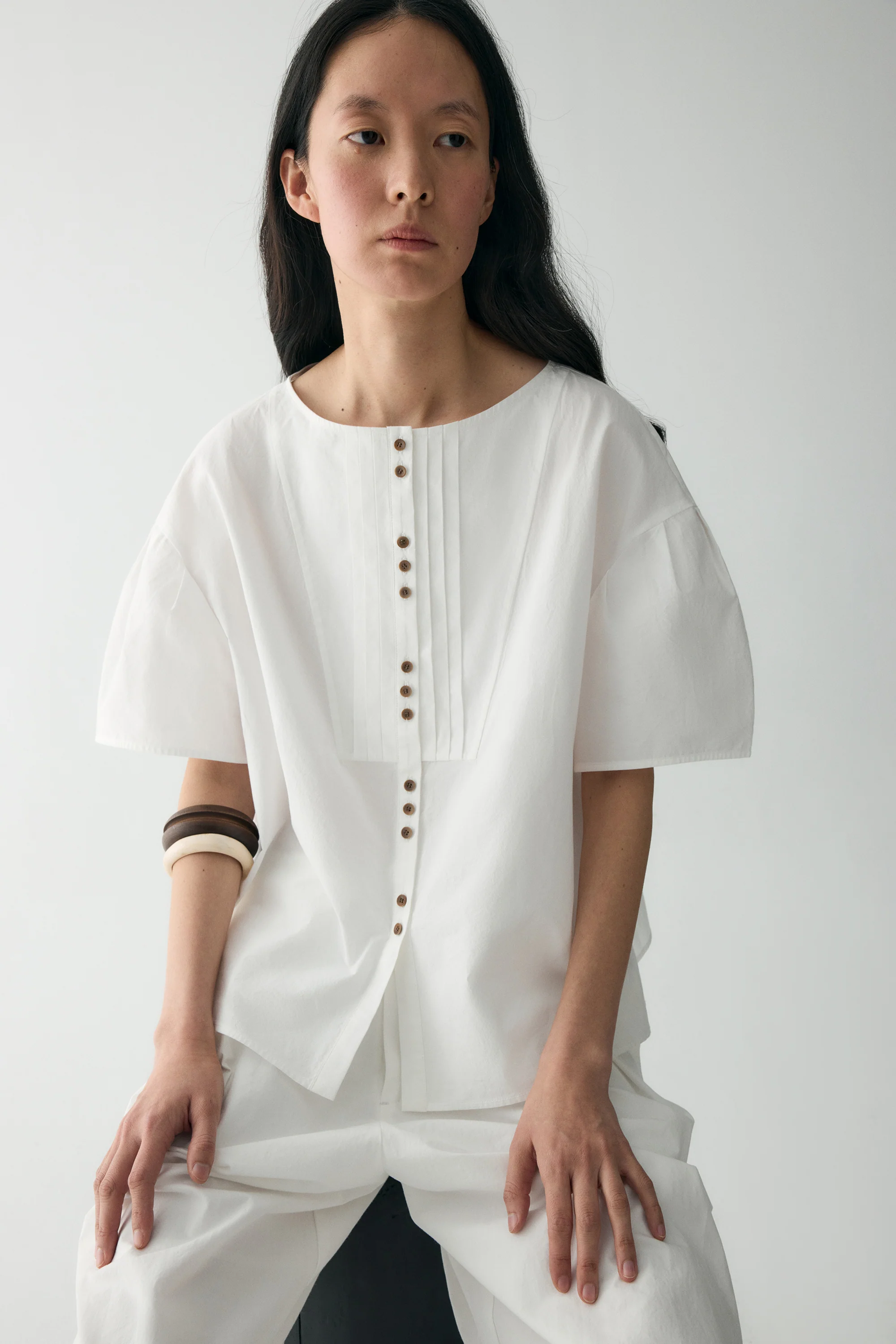 Cotton Pleated Shirt - Image 21
