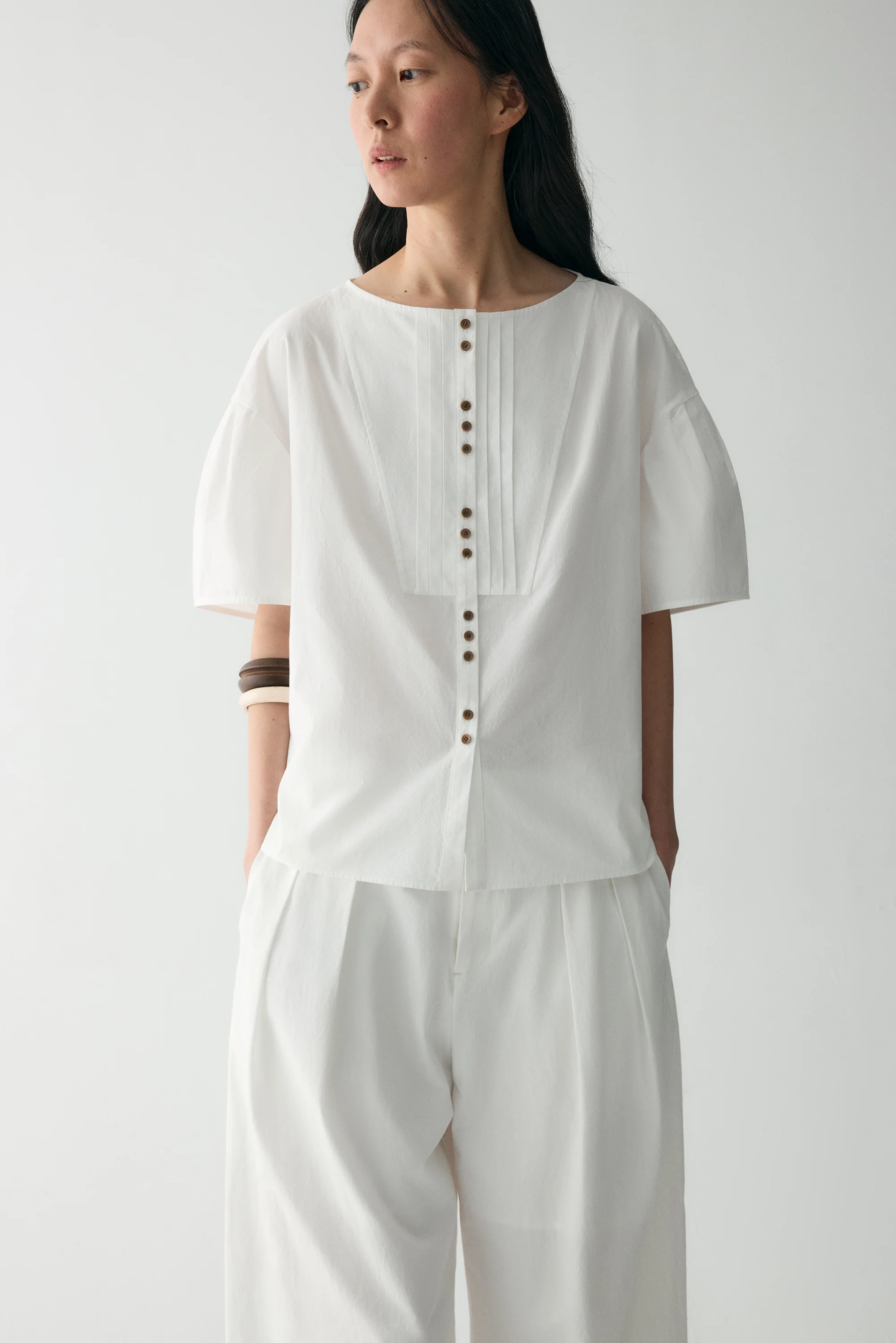 Cotton Pleated Shirt - Image 22