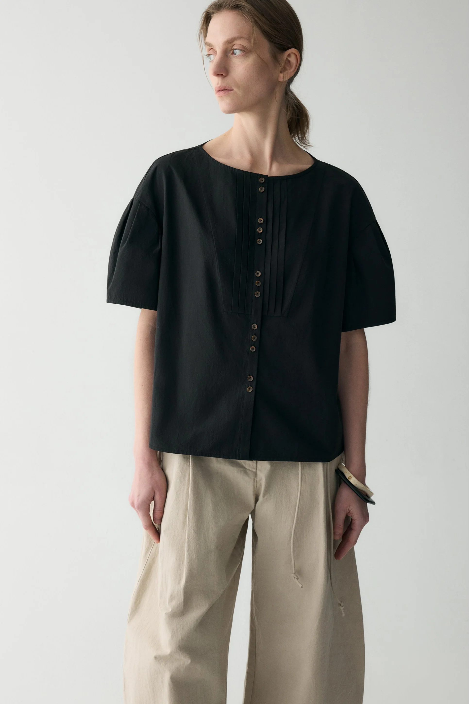 Cotton Pleated Shirt - Image 26