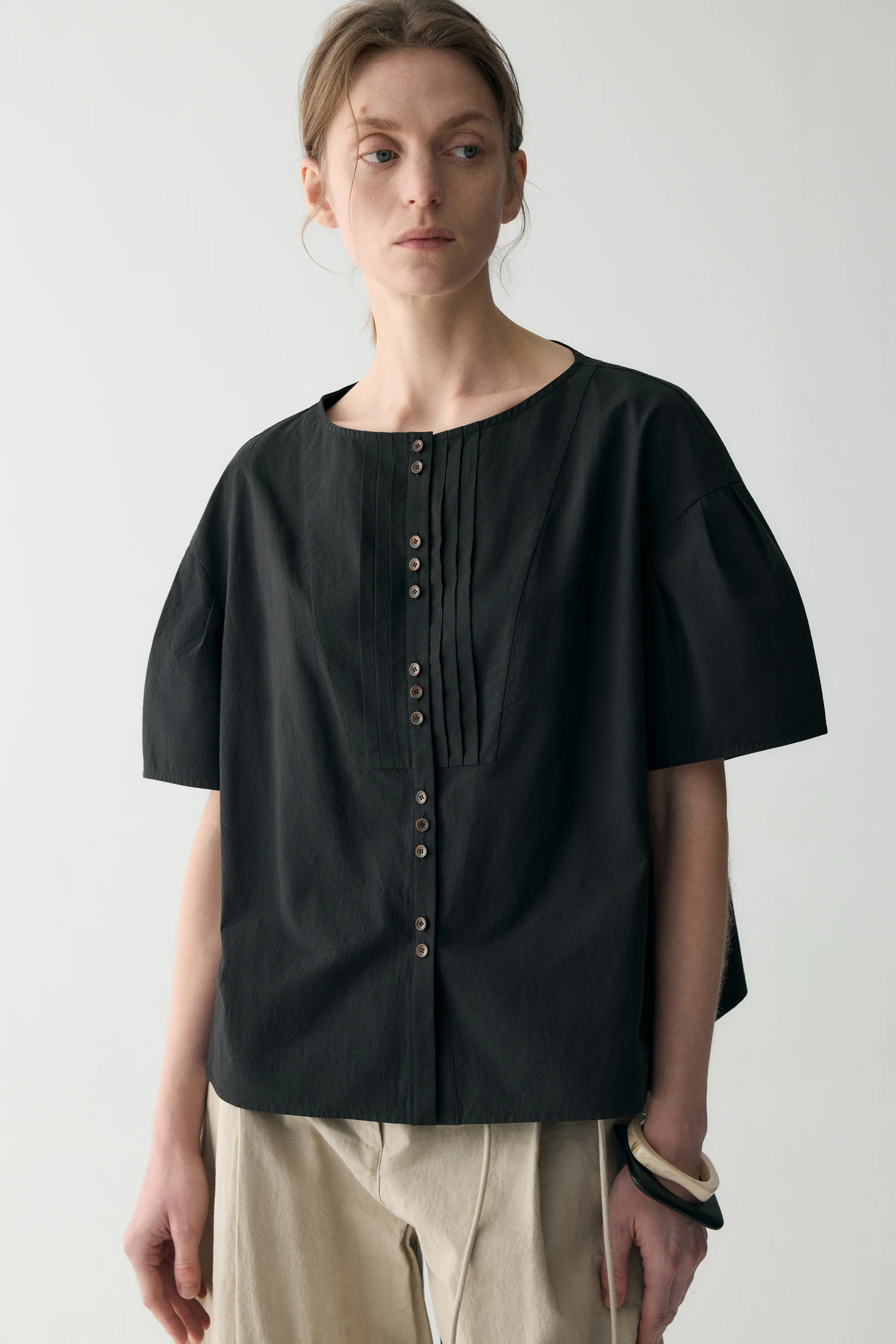 Cotton Pleated Shirt - Image 27