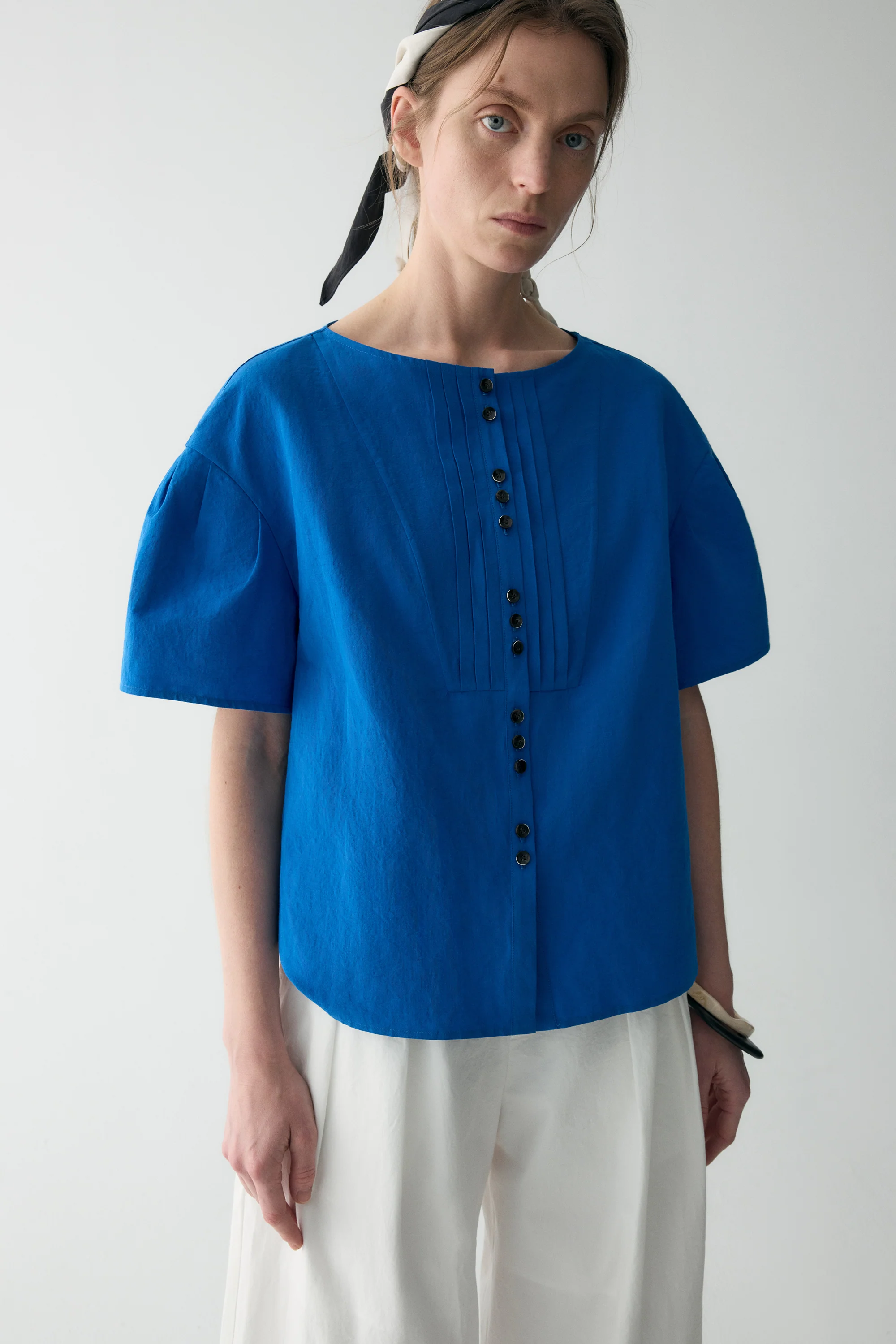 Cotton Pleated Shirt - Image 6