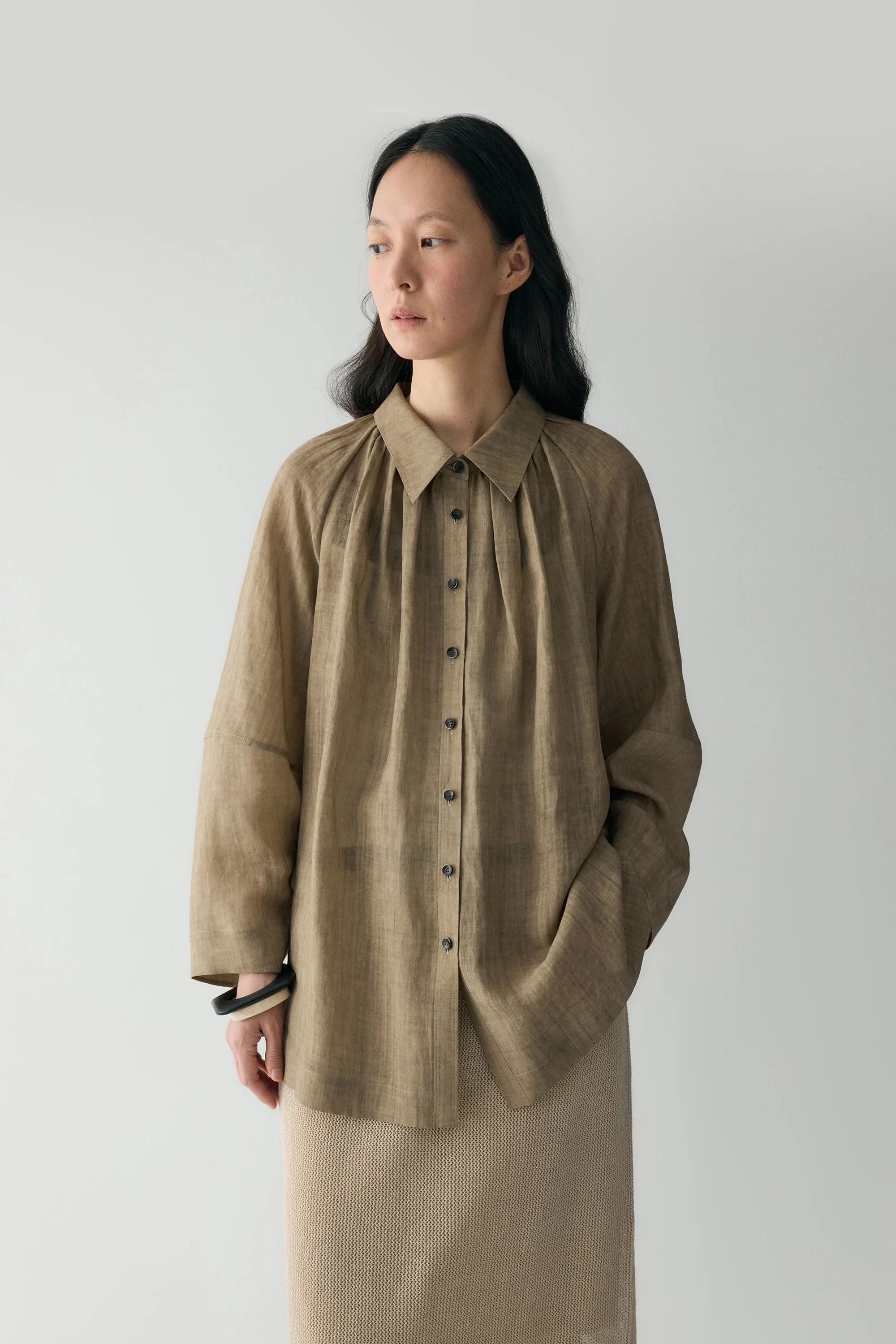 Pleated-detail Shirt