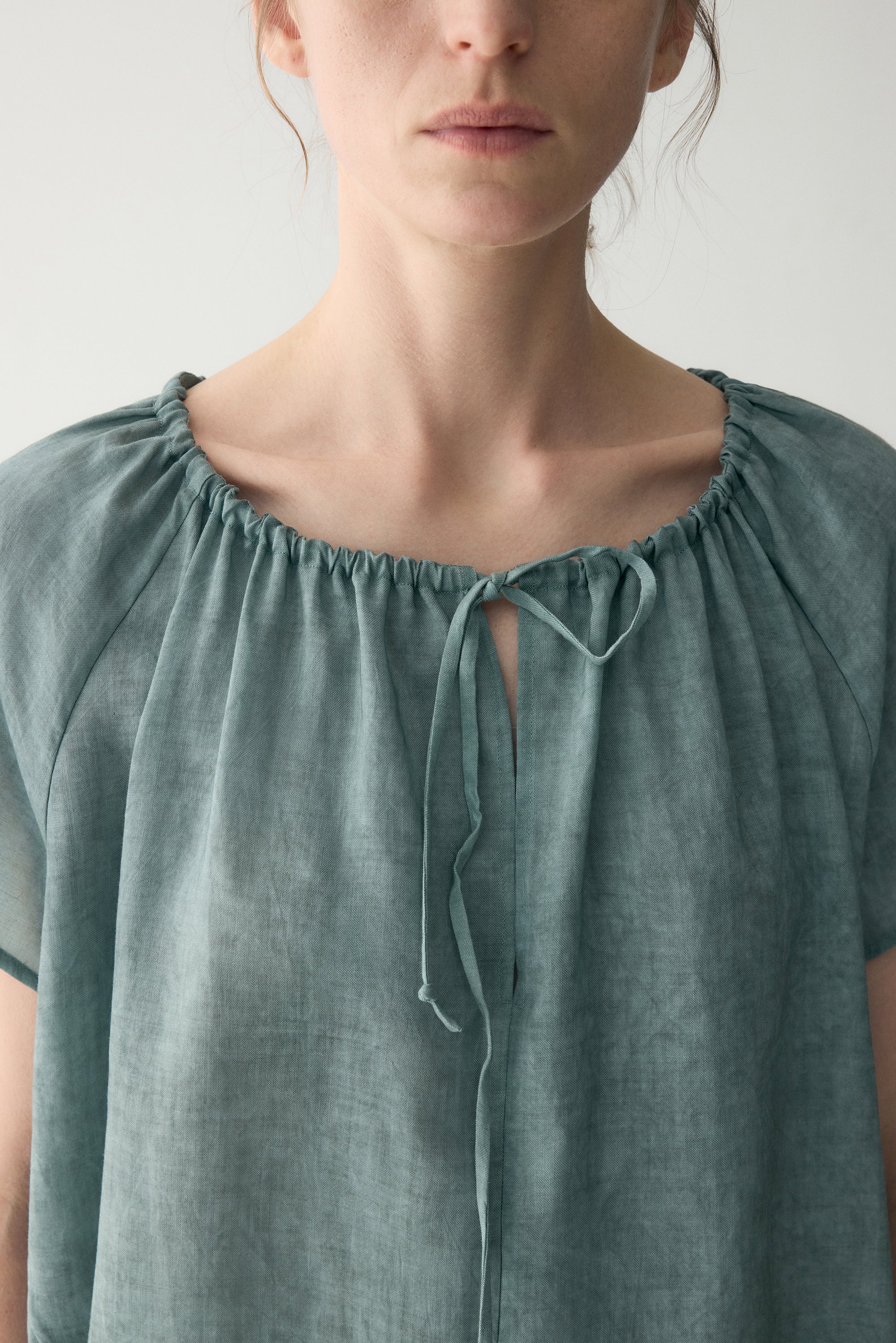 Drawstring Neckline Blouse - Image 13