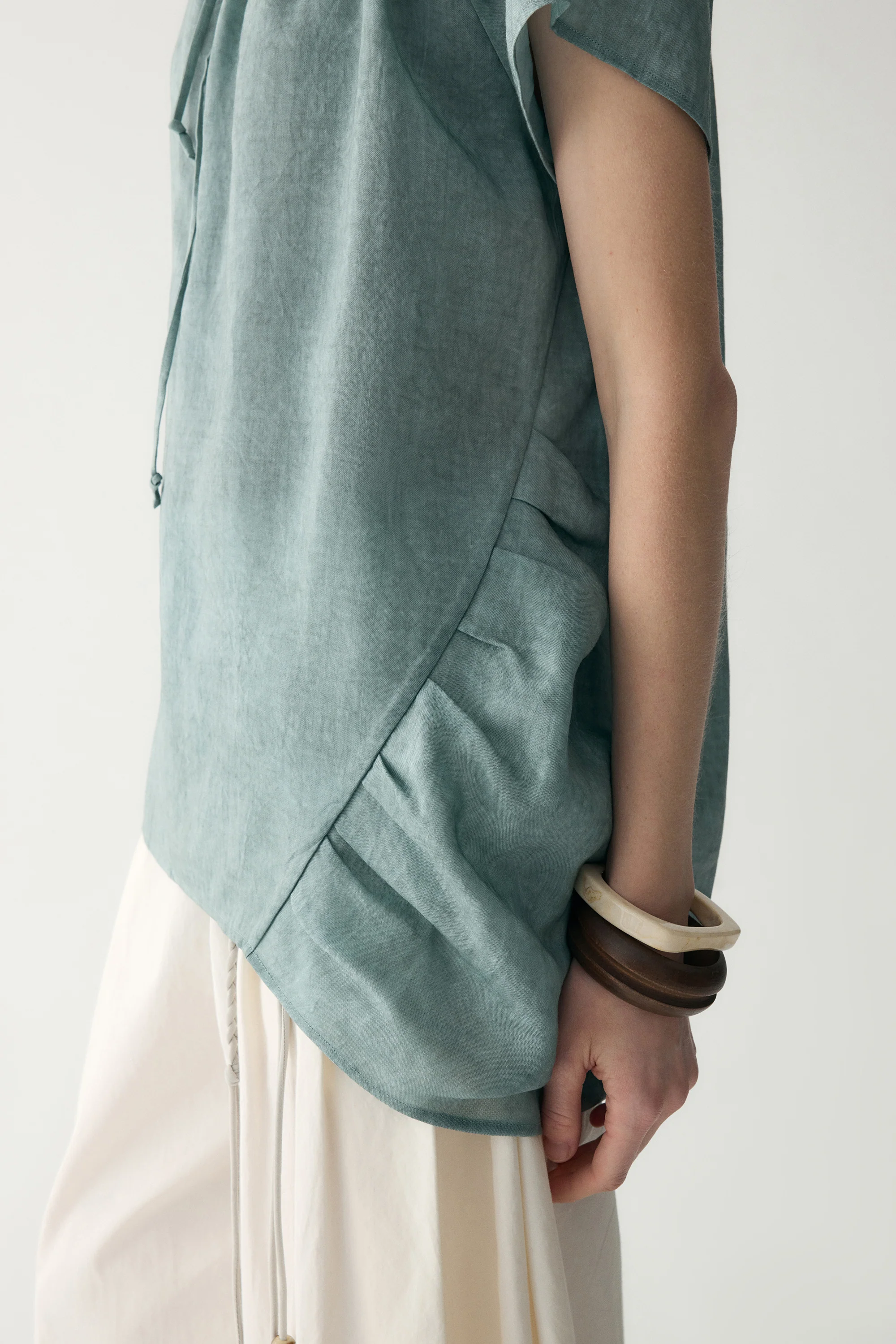 Drawstring Neckline Blouse - Image 14