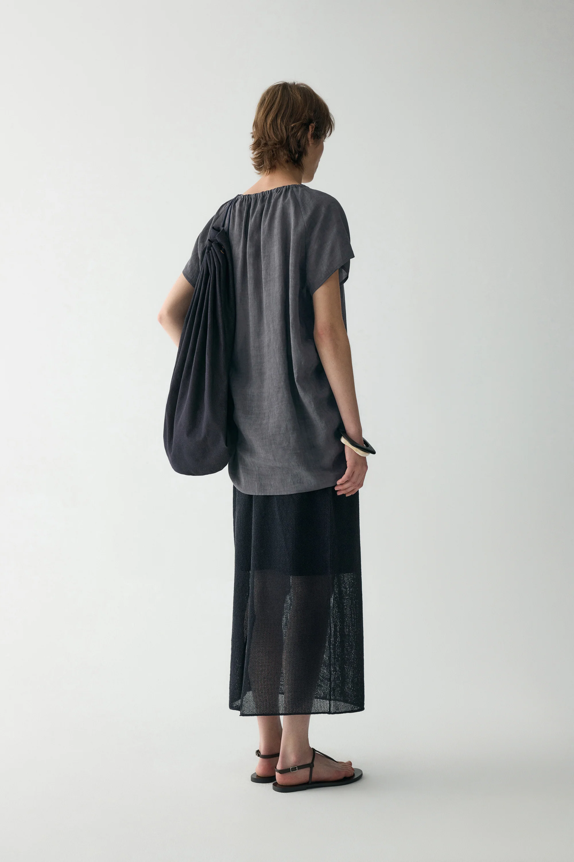 Drawstring Neckline Blouse - Image 18