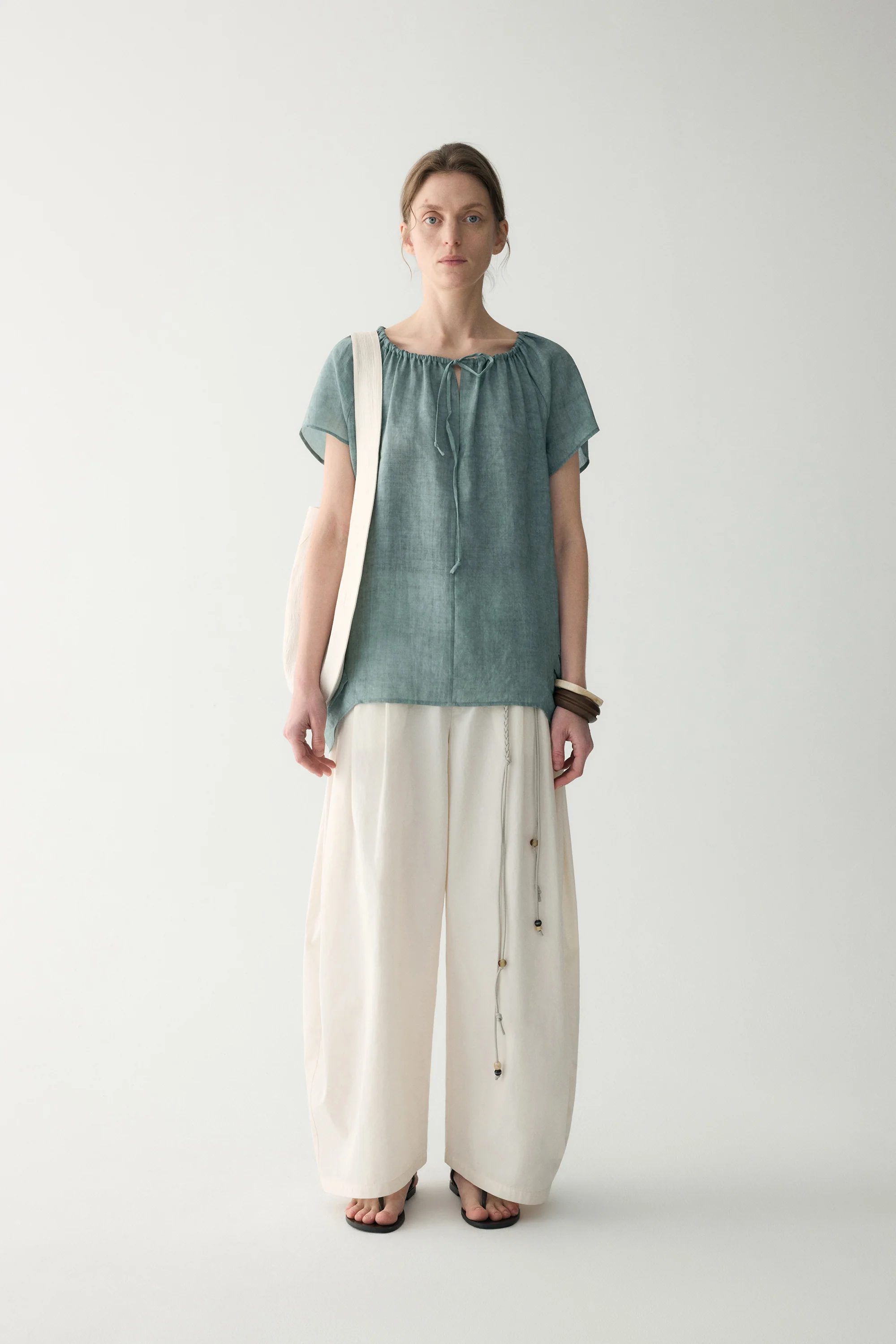 Drawstring Neckline Blouse - Image 3