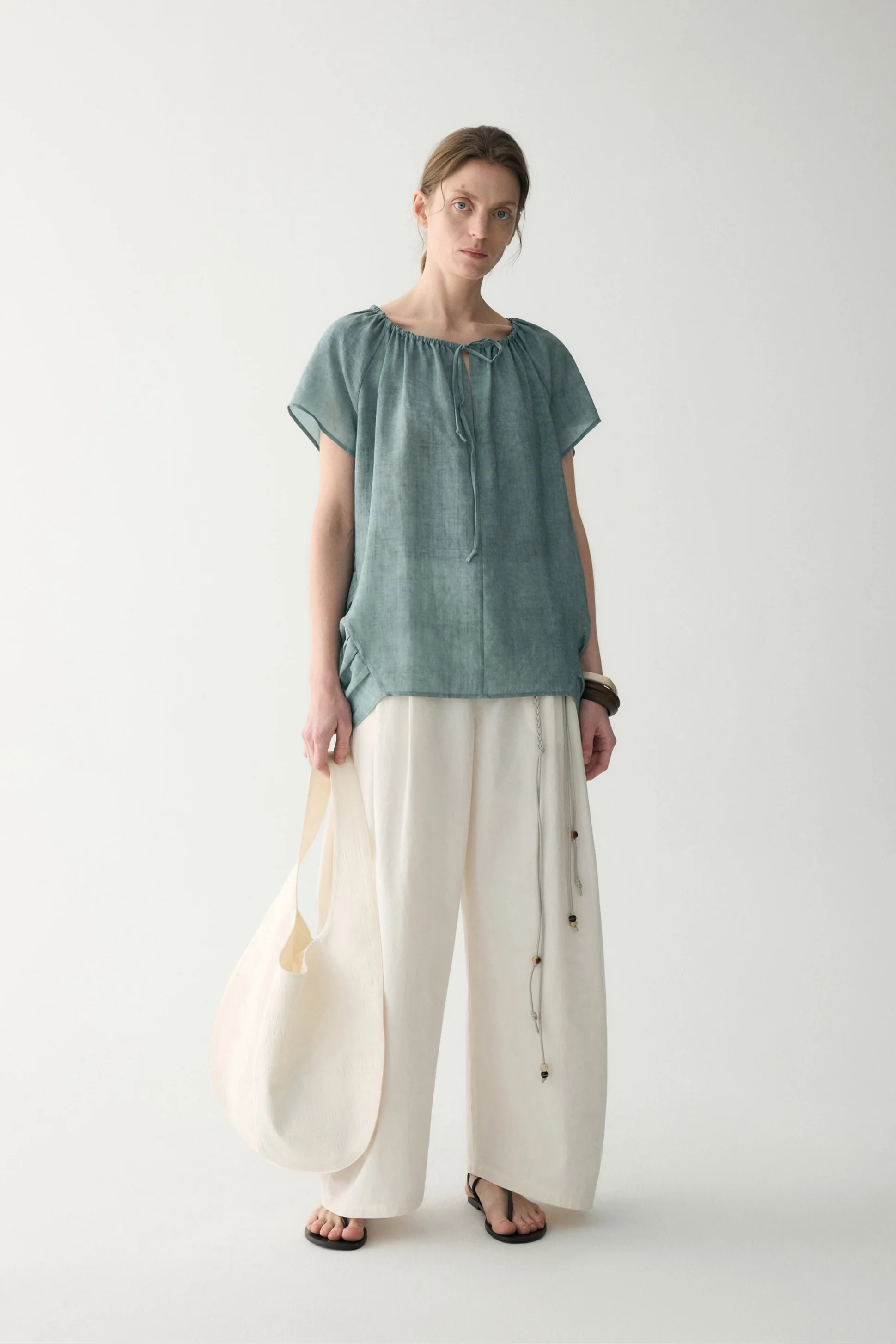 Drawstring Neckline Blouse - Image 4