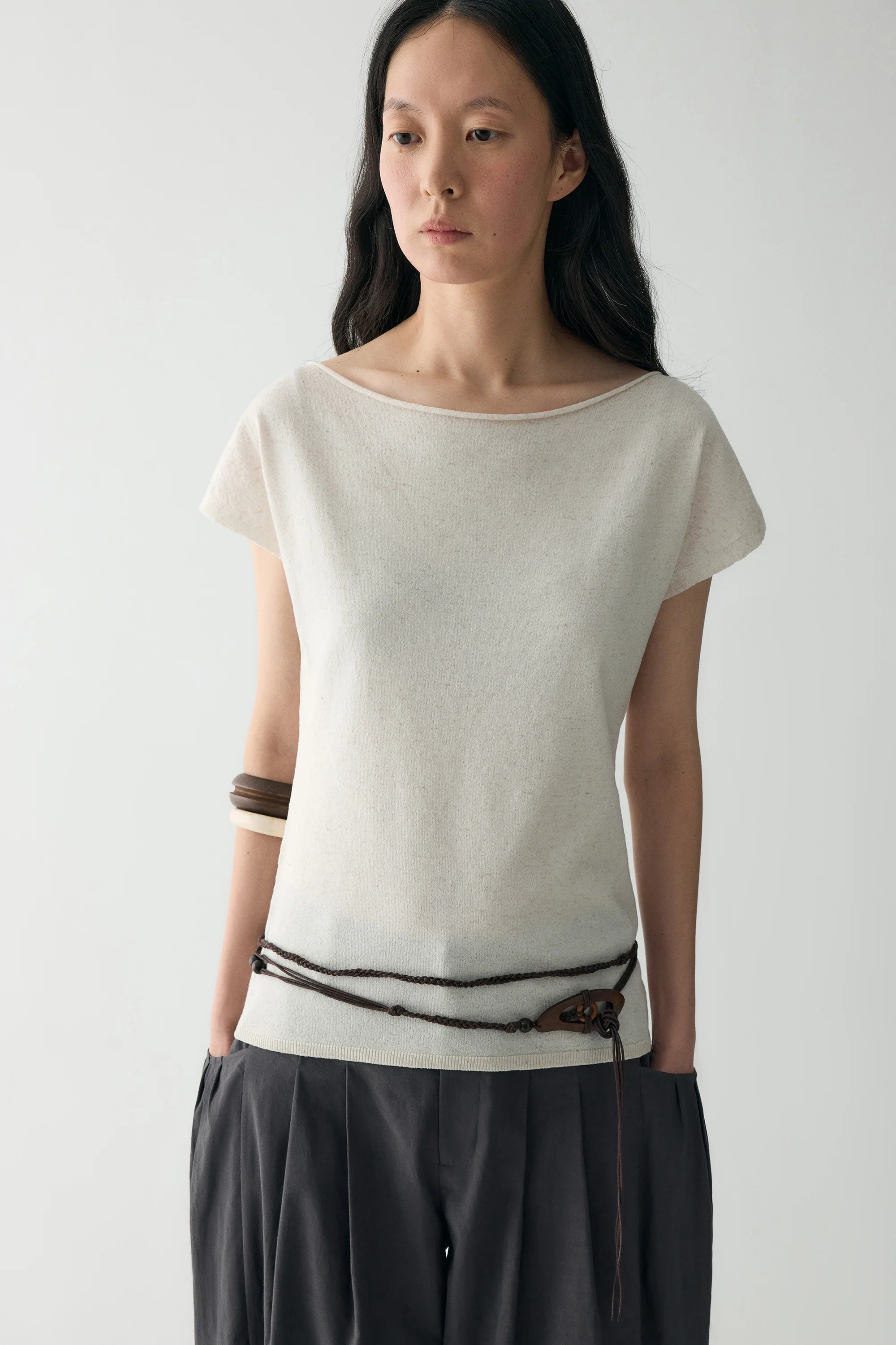 Linen Two-way Collar Pullover - Image 19