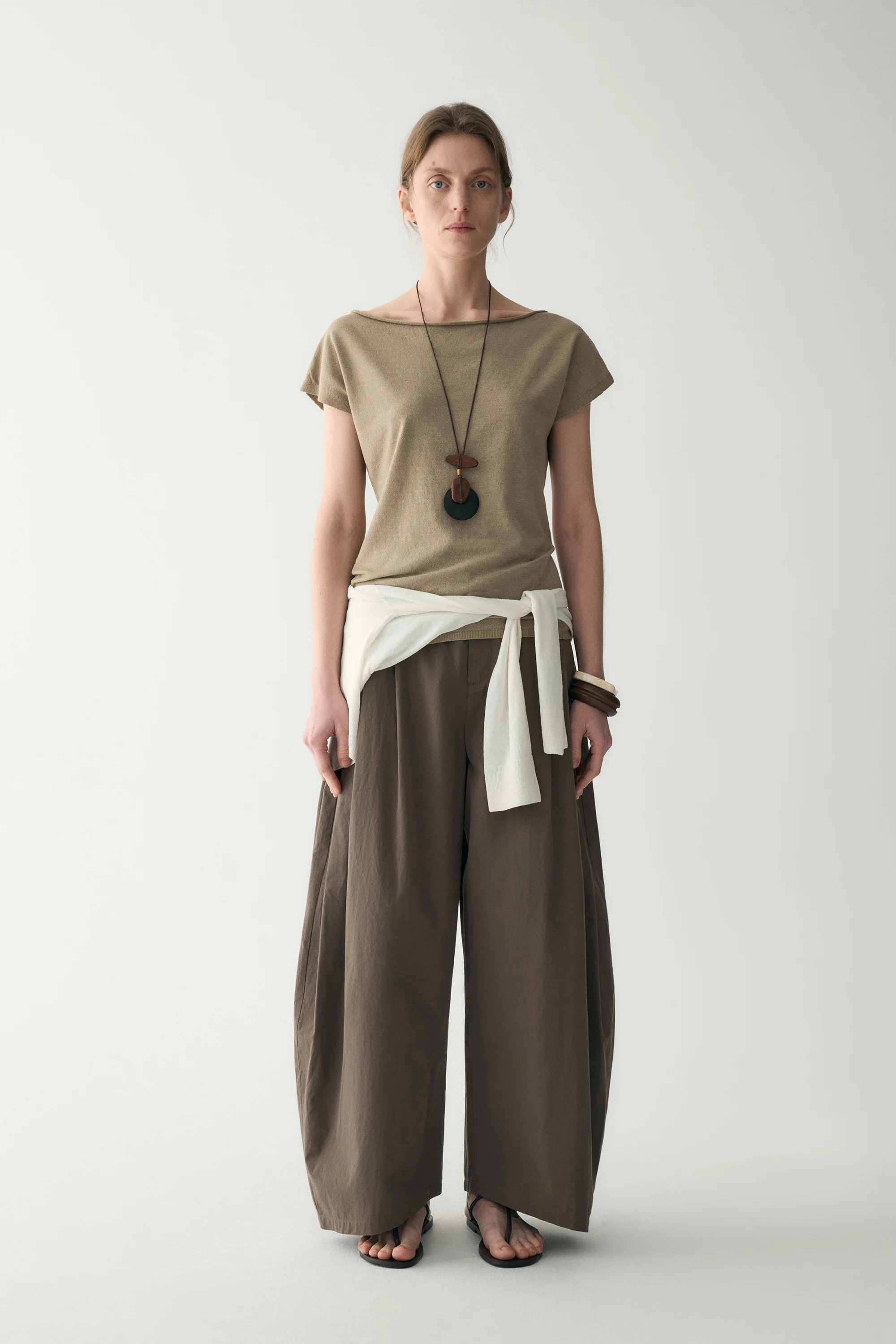 Linen Two-way Collar Pullover - Image 3