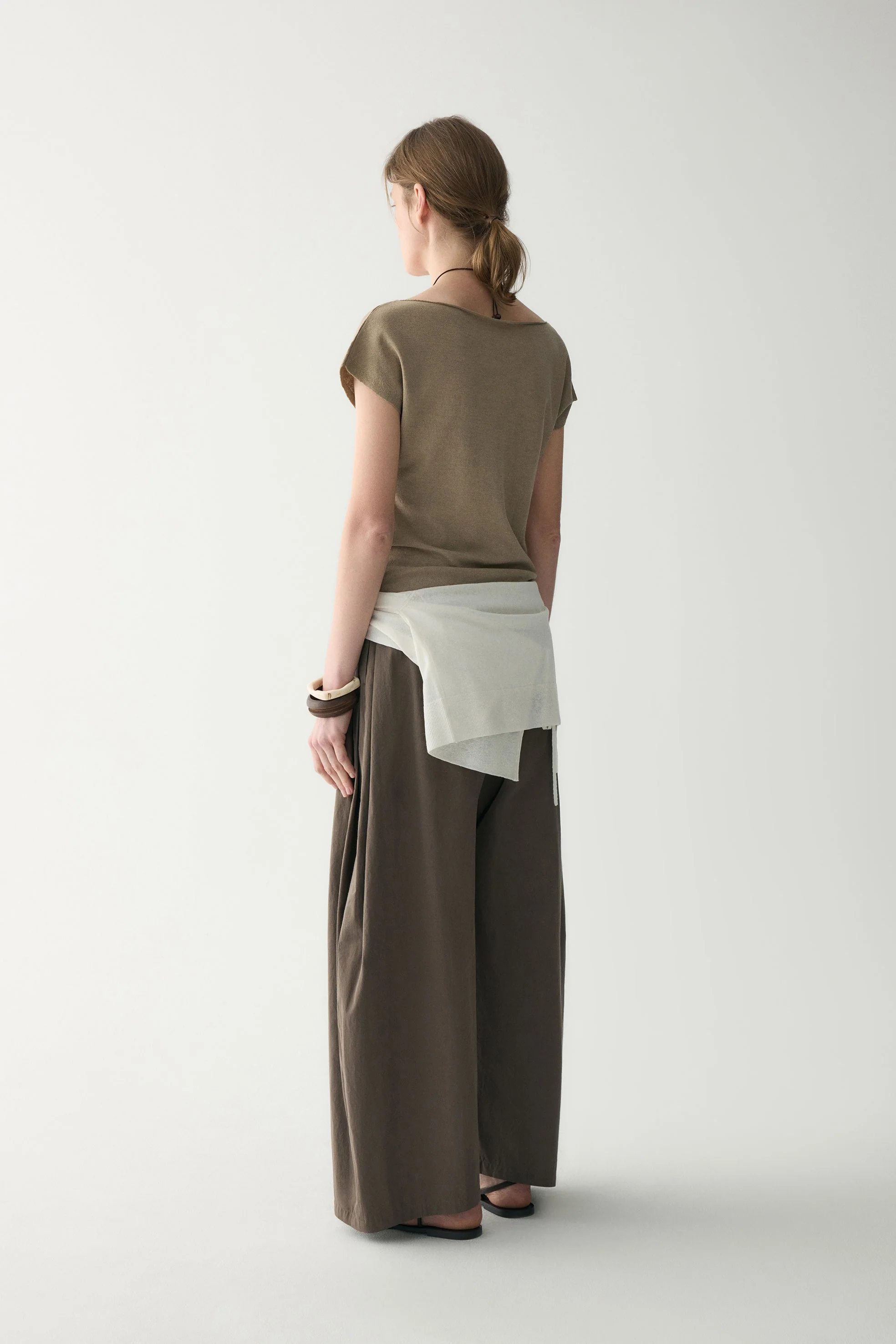 Linen Two-way Collar Pullover - Image 5