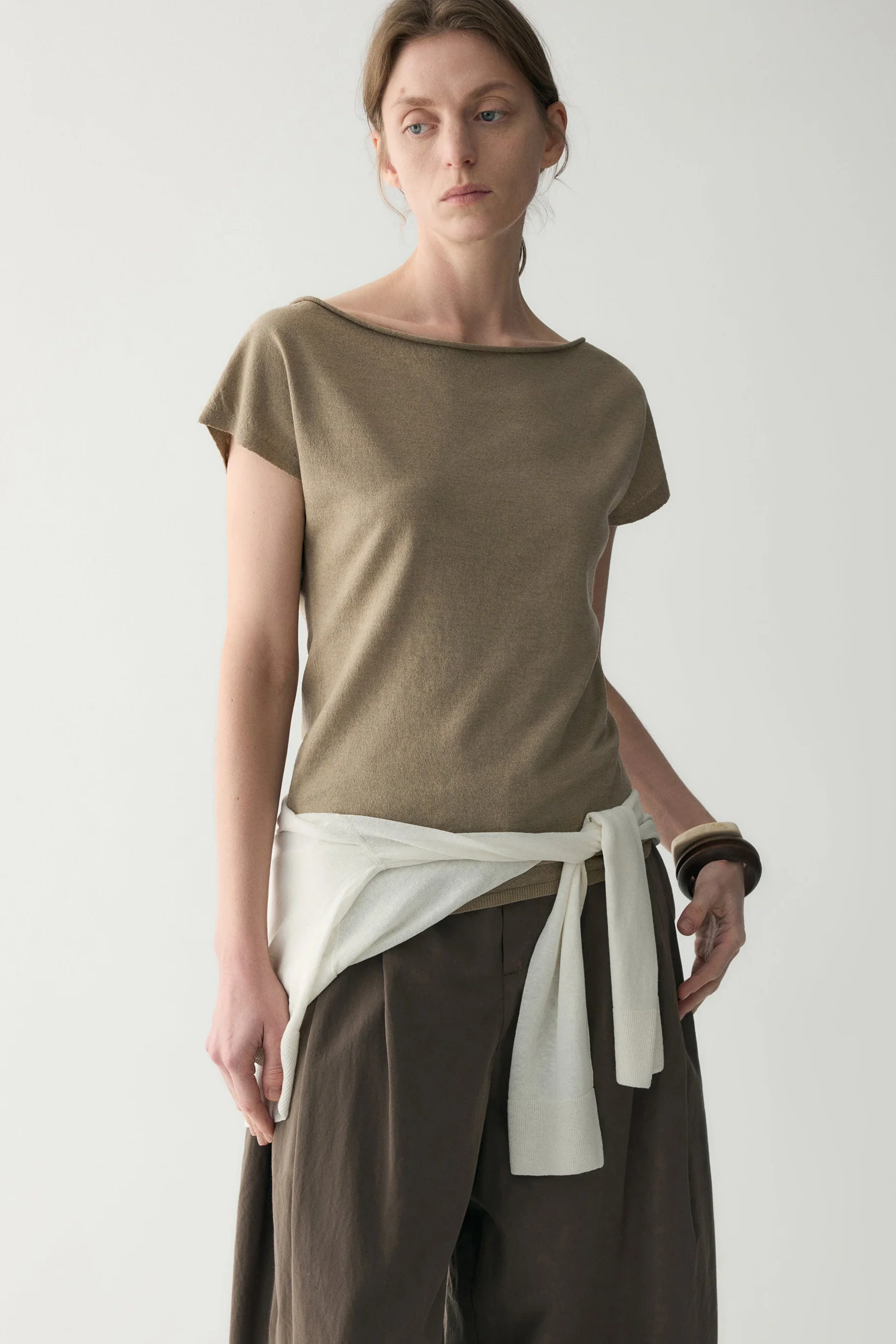 Linen Two-way Collar Pullover - Image 6