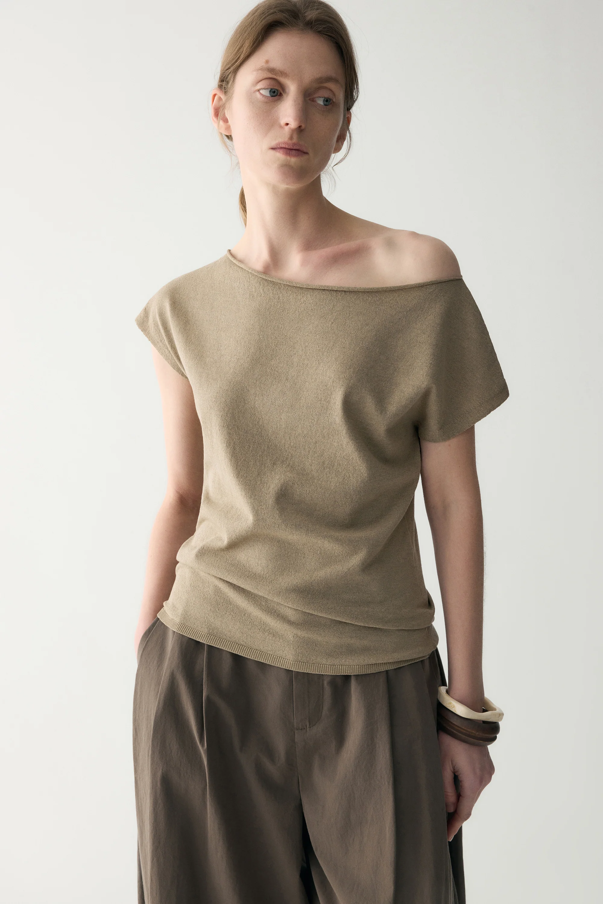 Linen Two-way Collar Pullover - Image 8