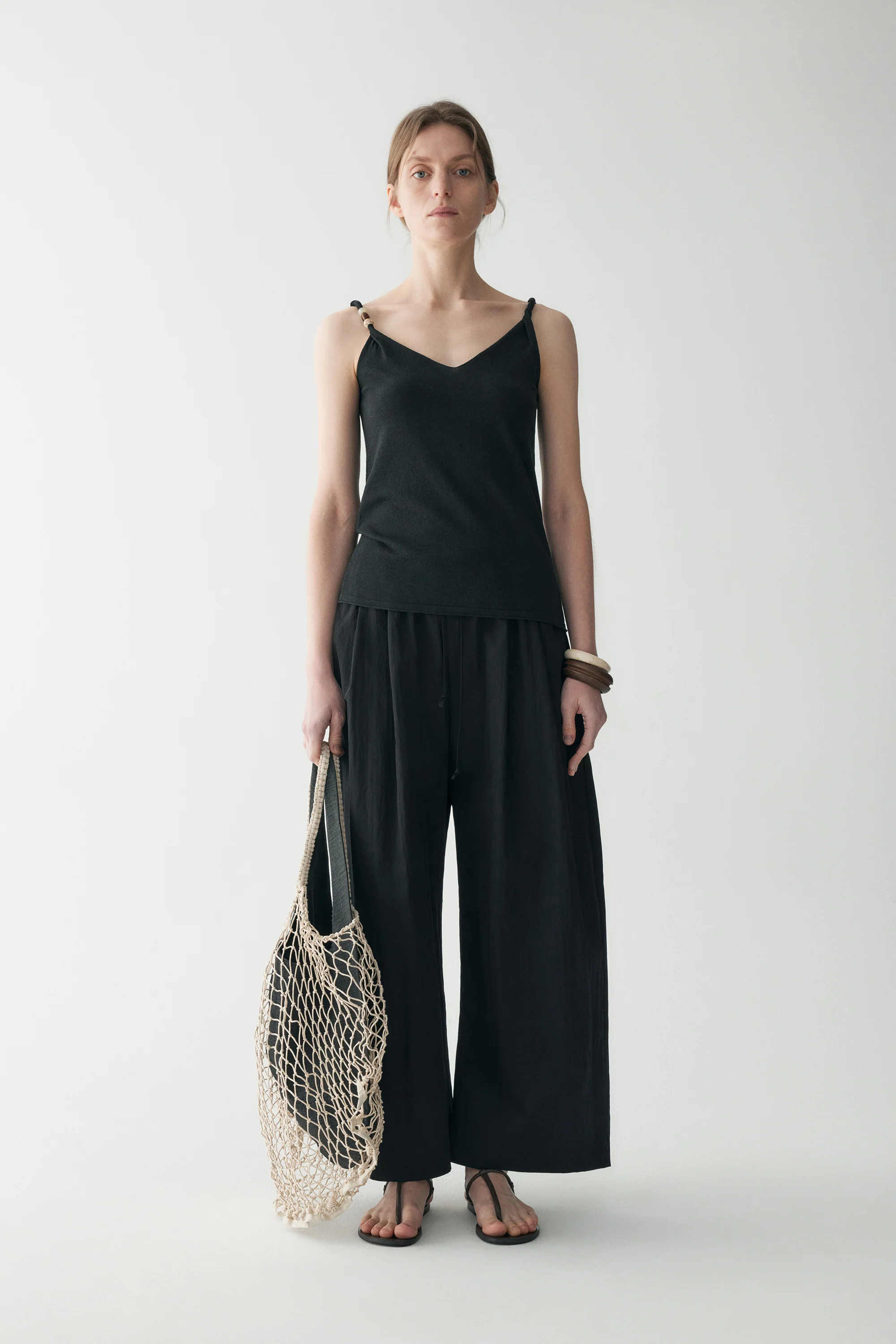 Linen V-neck Knitted Top - Image 19