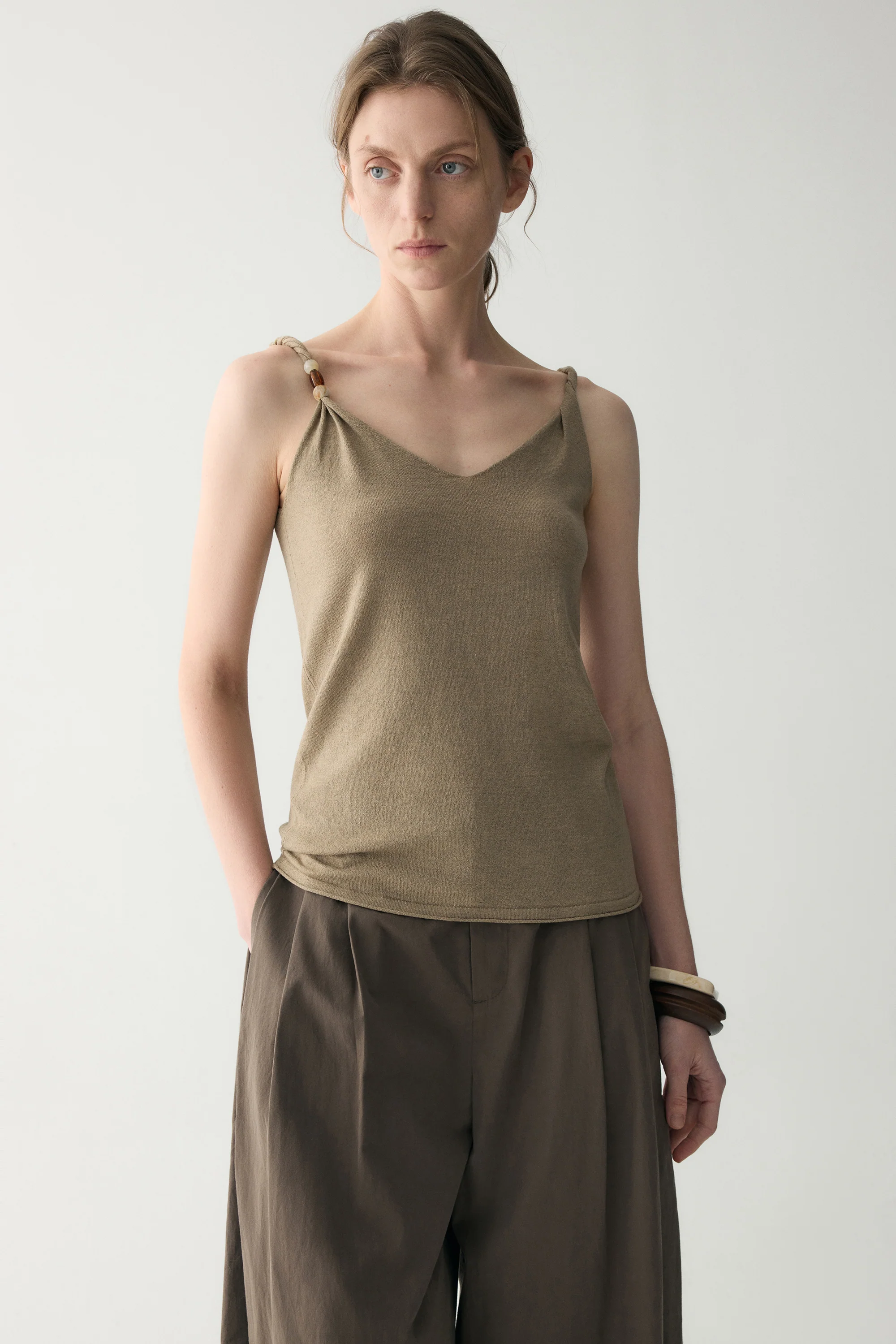 Linen V-neck Knitted Top - Image 7