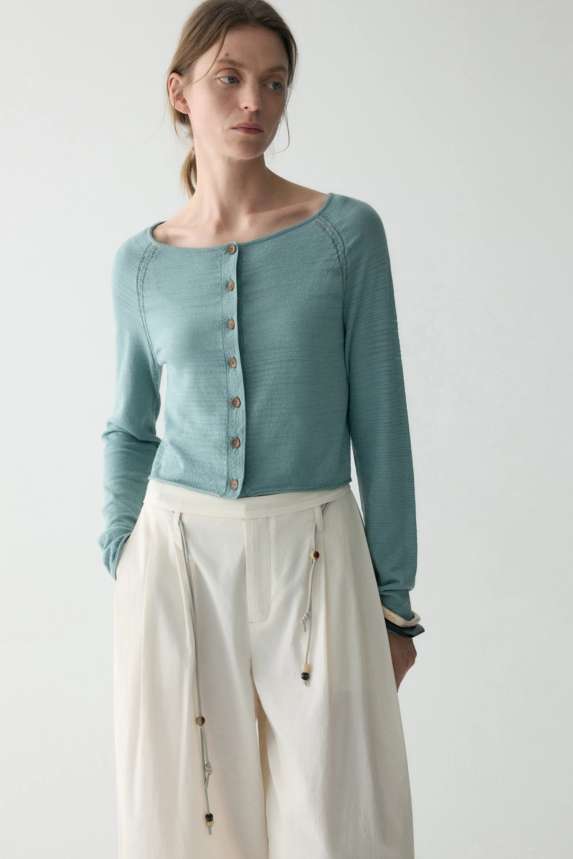 Round Neck Cardigan - Image 8