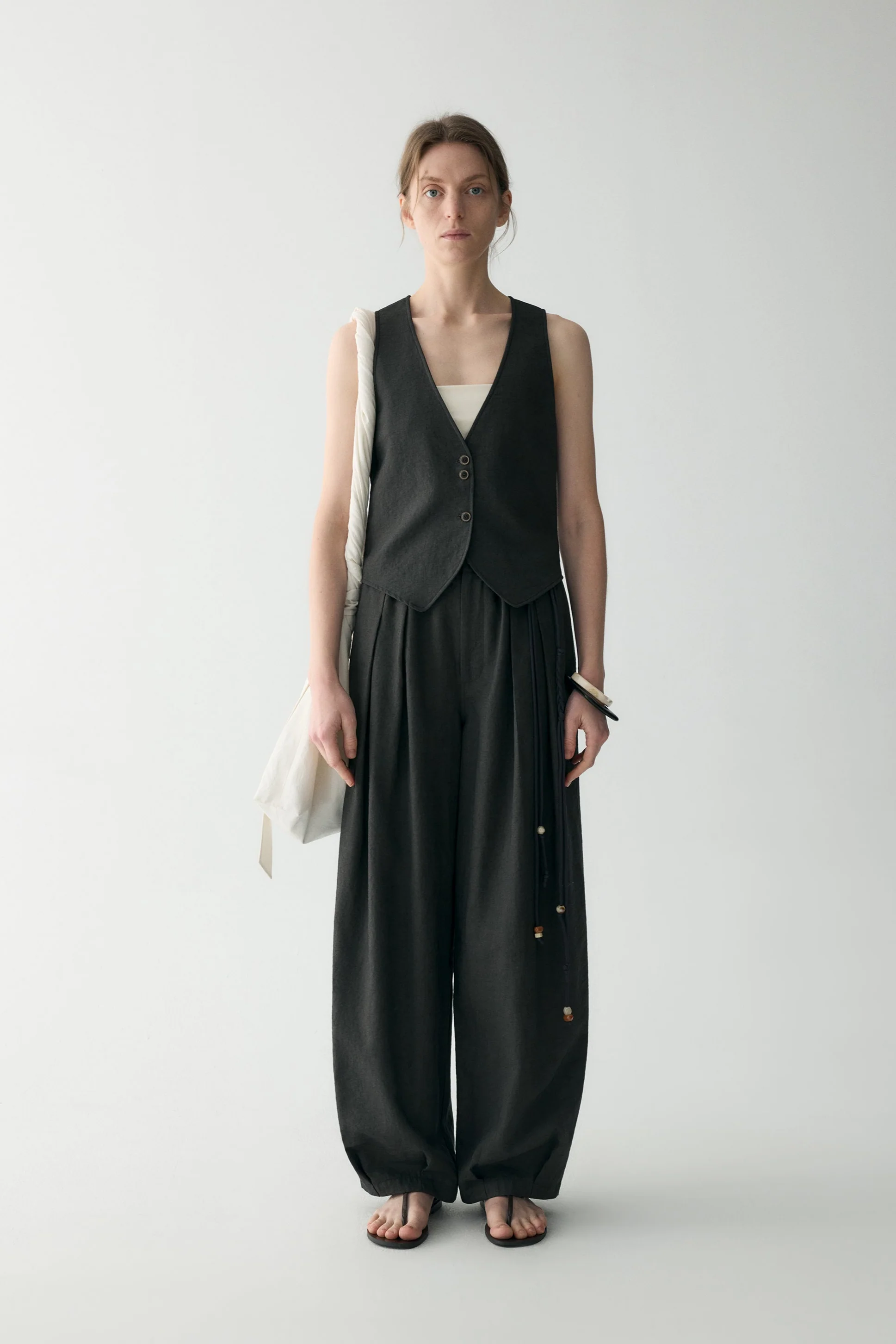 Elasticated Wide-leg Pants - Image 14