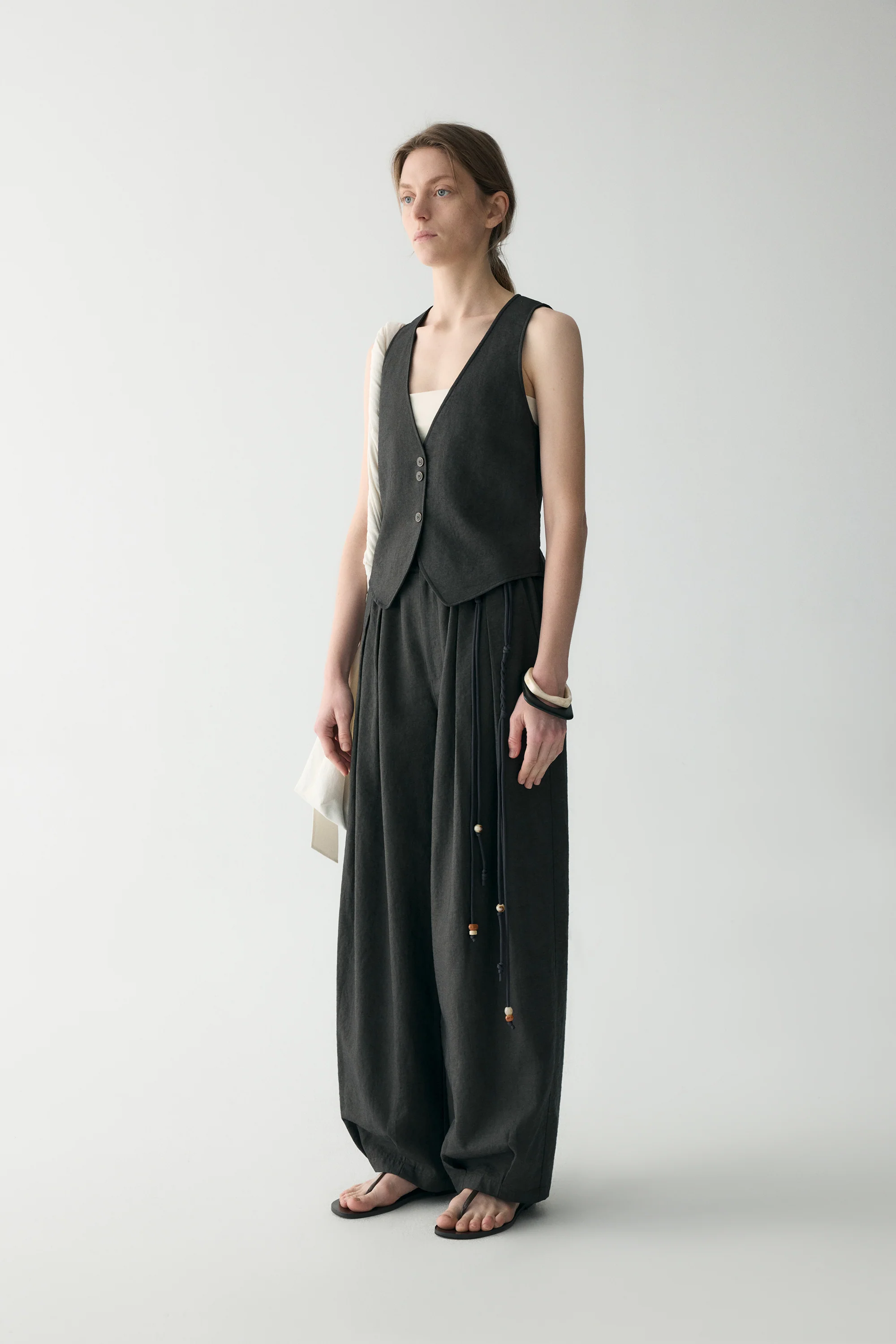 Elasticated Wide-leg Pants - Image 15