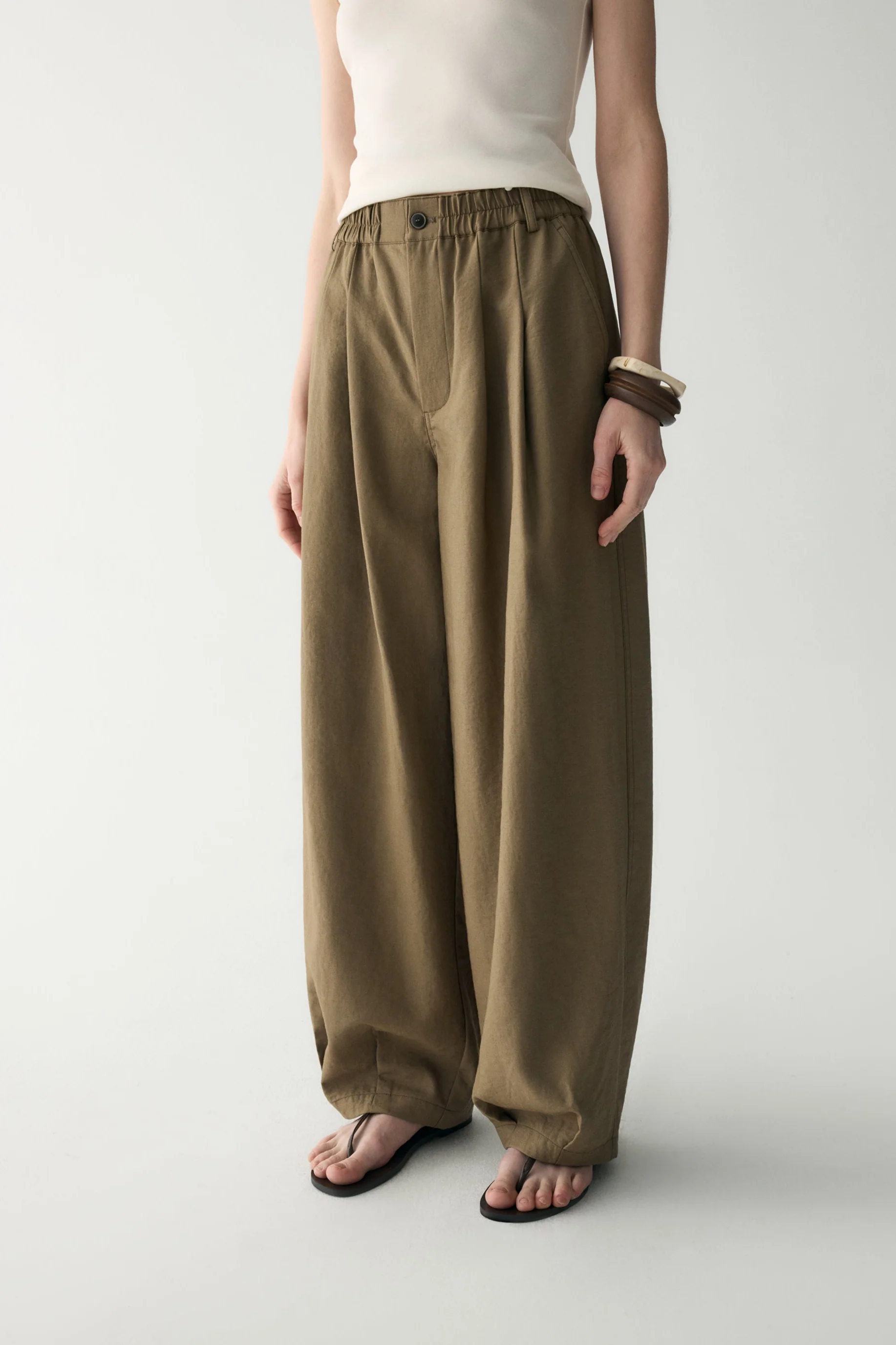 Elasticated Wide-leg Pants - Image 7