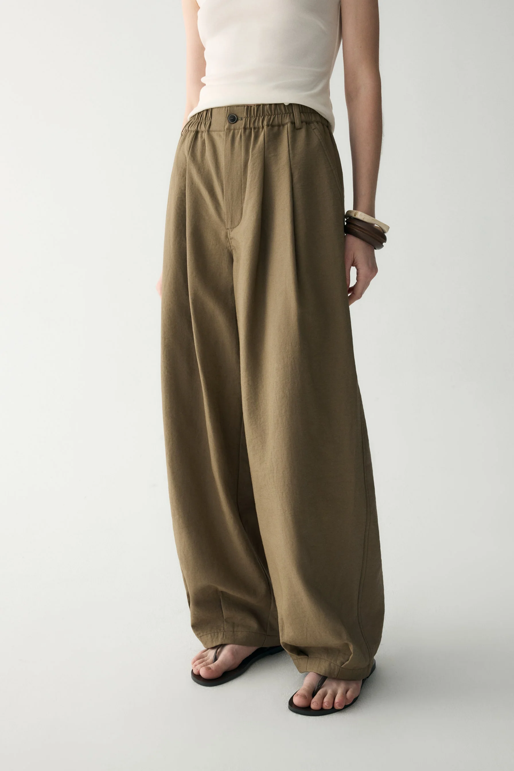 Elasticated Wide-leg Pants - Image 8