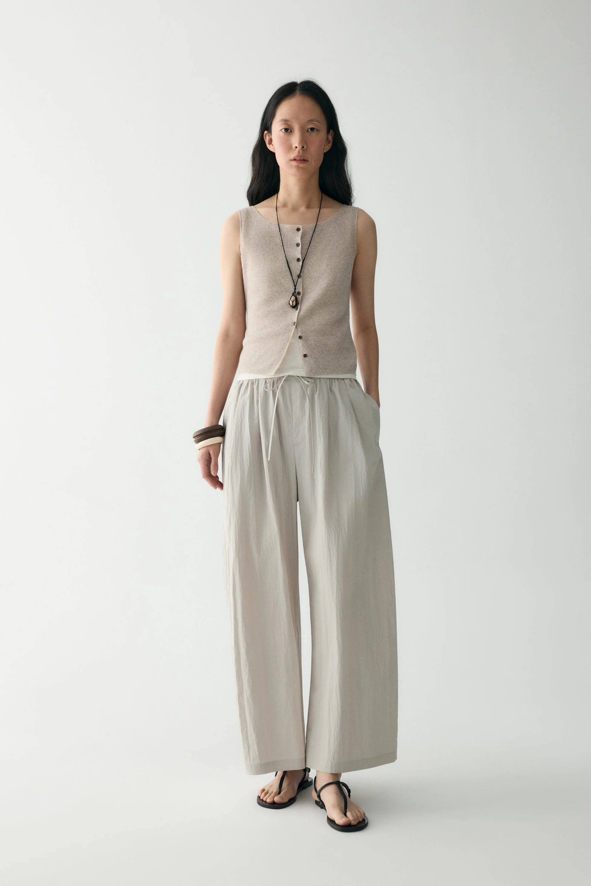 Elasticated Straight-leg Pants - Image 3