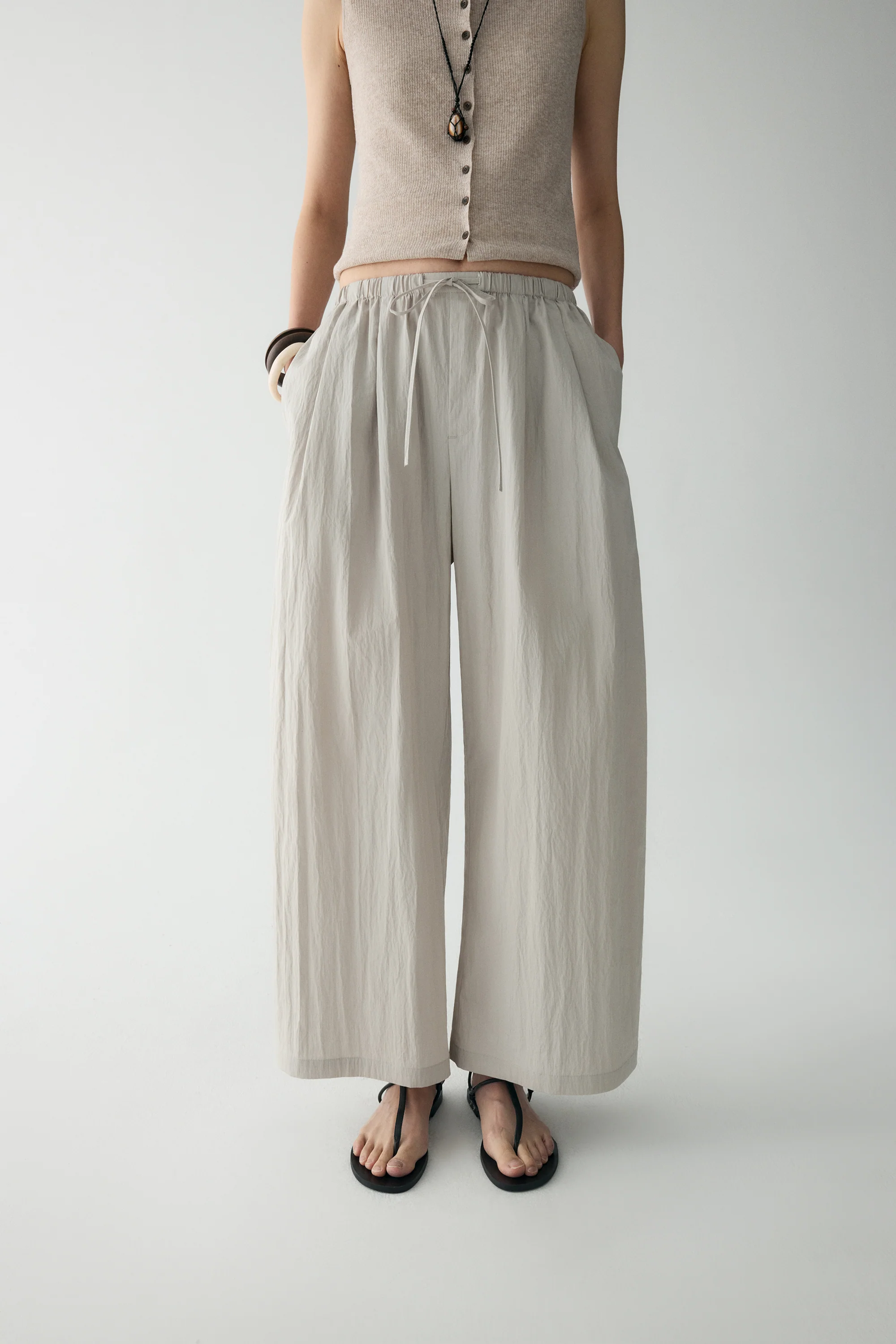 Elasticated Straight-leg Pants - Image 4