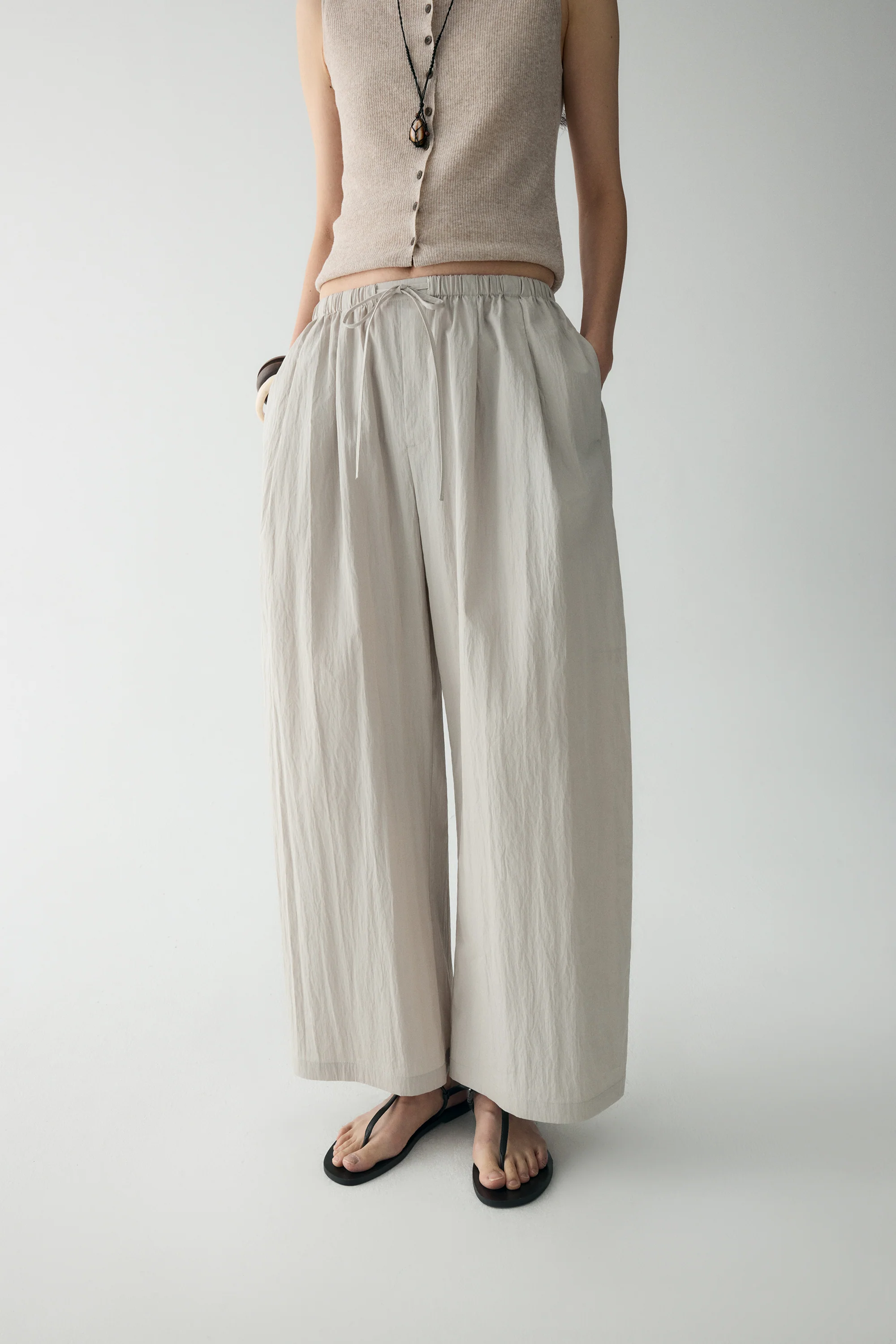 Elasticated Straight-leg Pants - Image 6