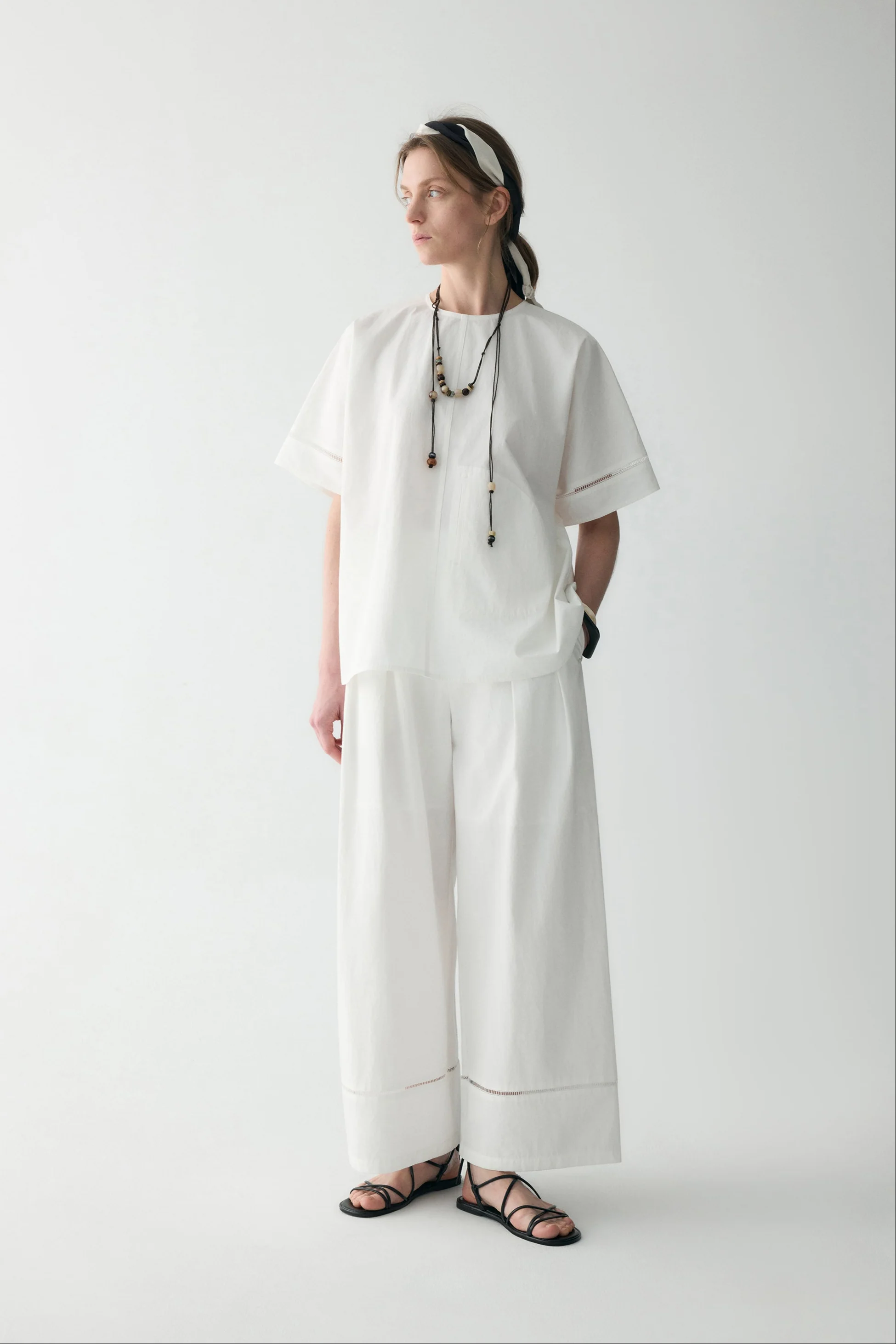 Pleated Cotton Pants