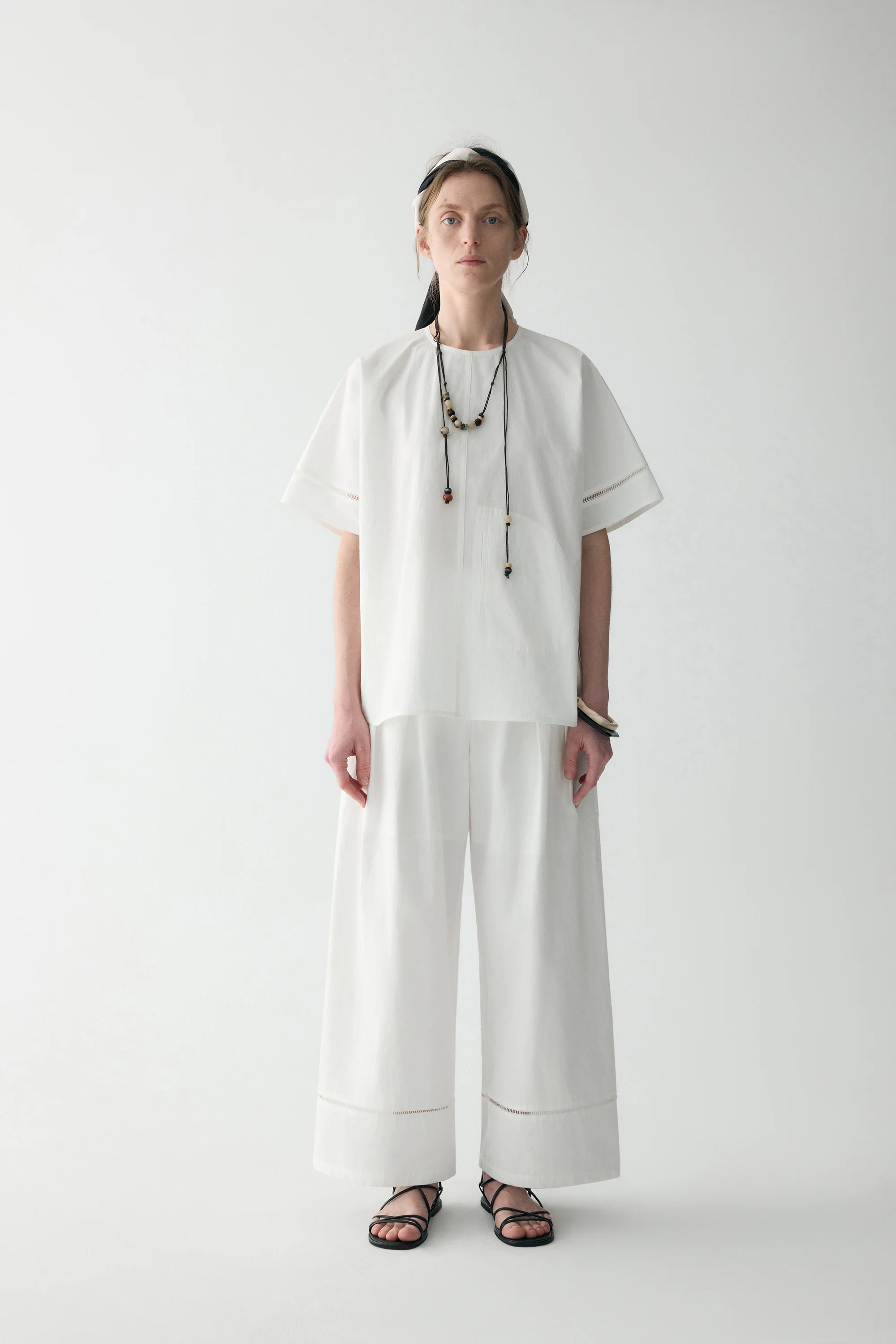Pleated Cotton Pants - Image 3