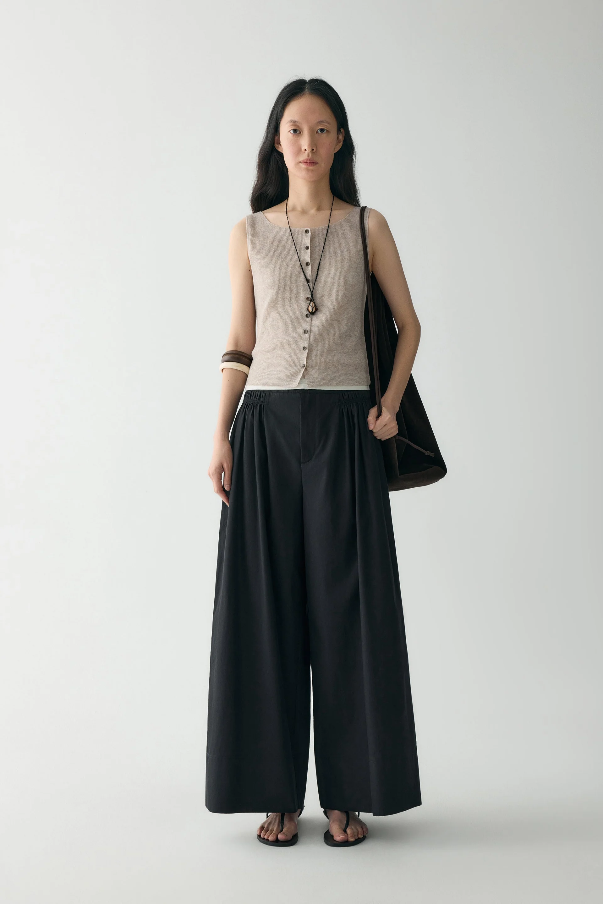 Cotton Pleated Pants - Image 11