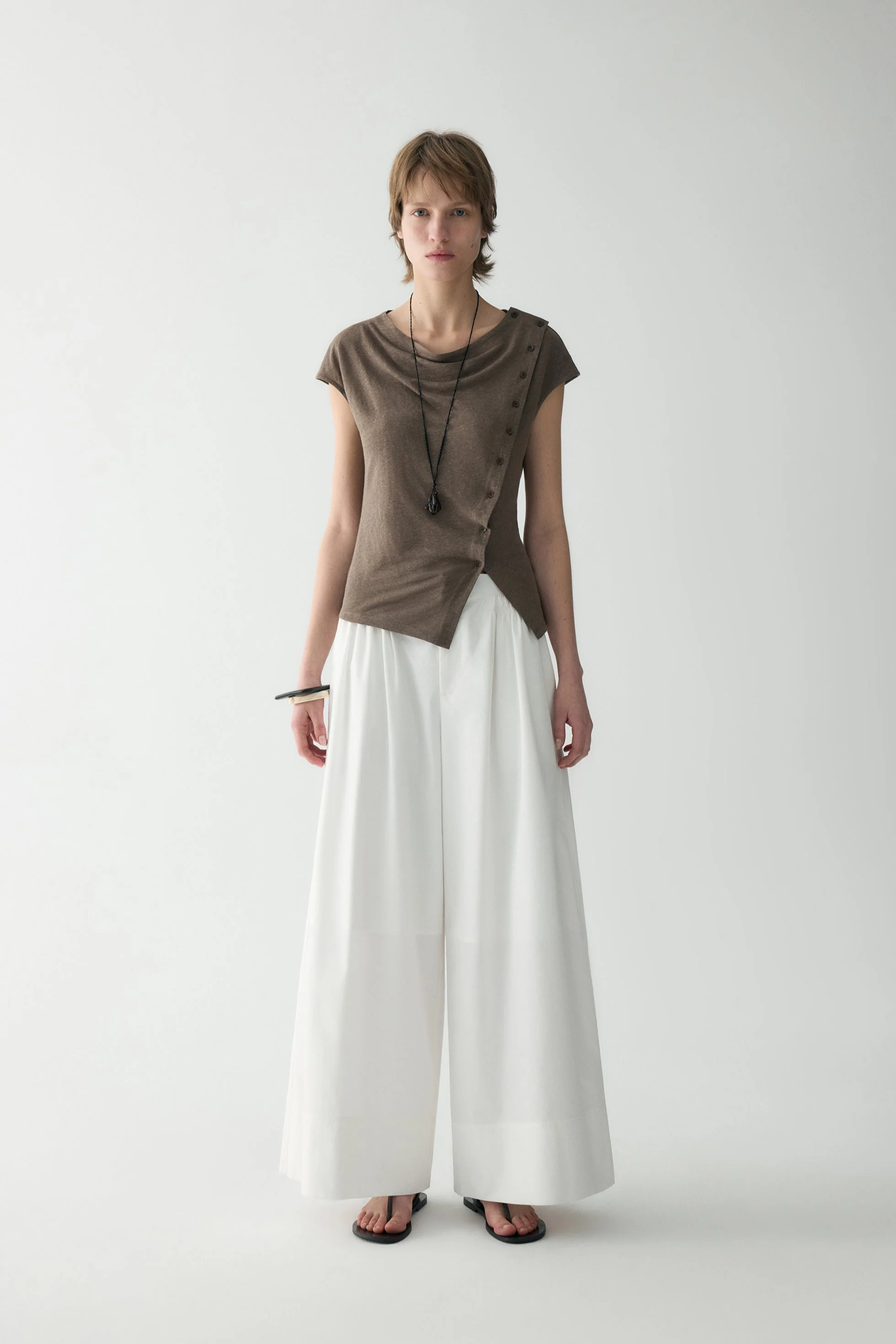 Cotton Pleated Pants - Image 3