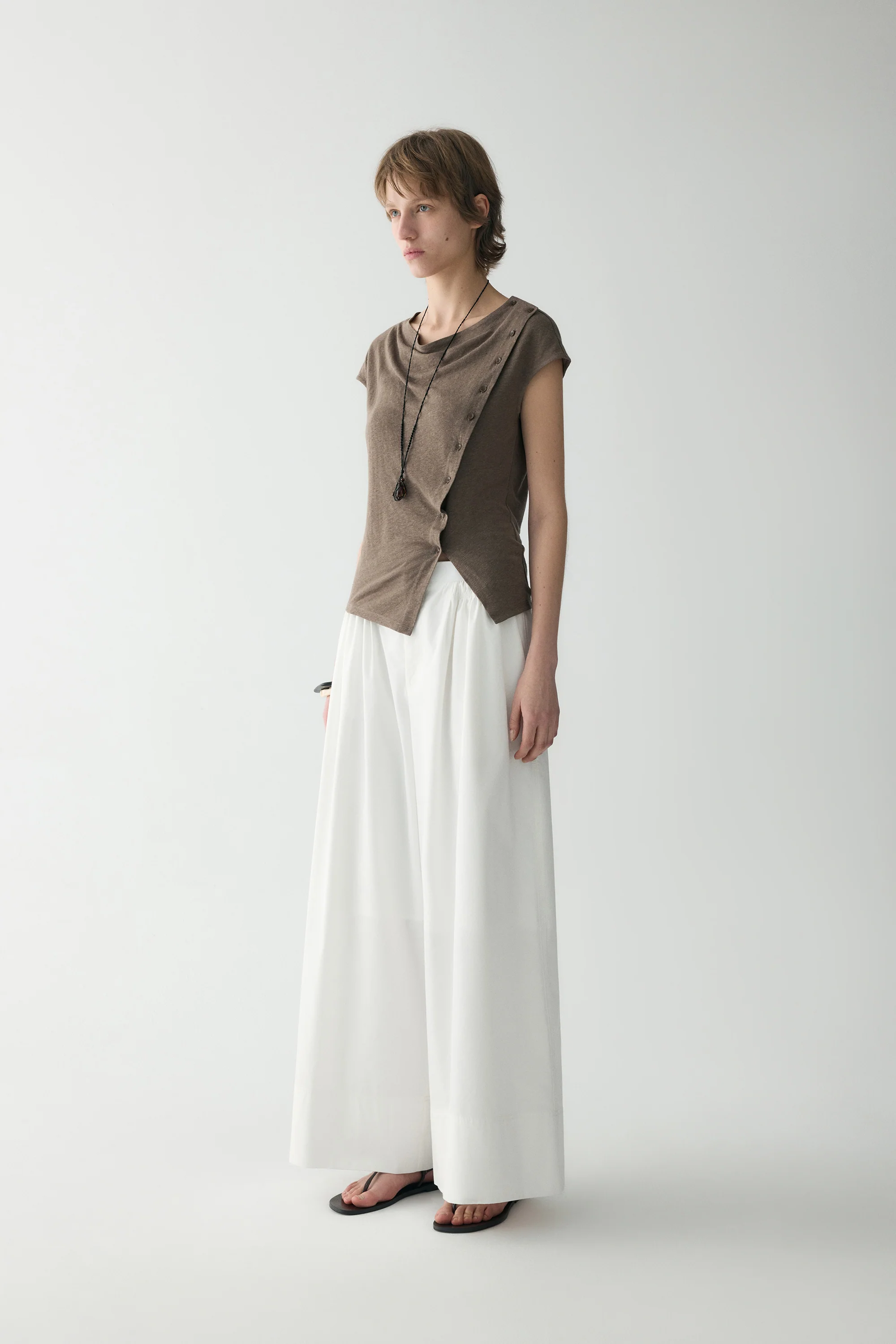 Cotton Pleated Pants - Image 4