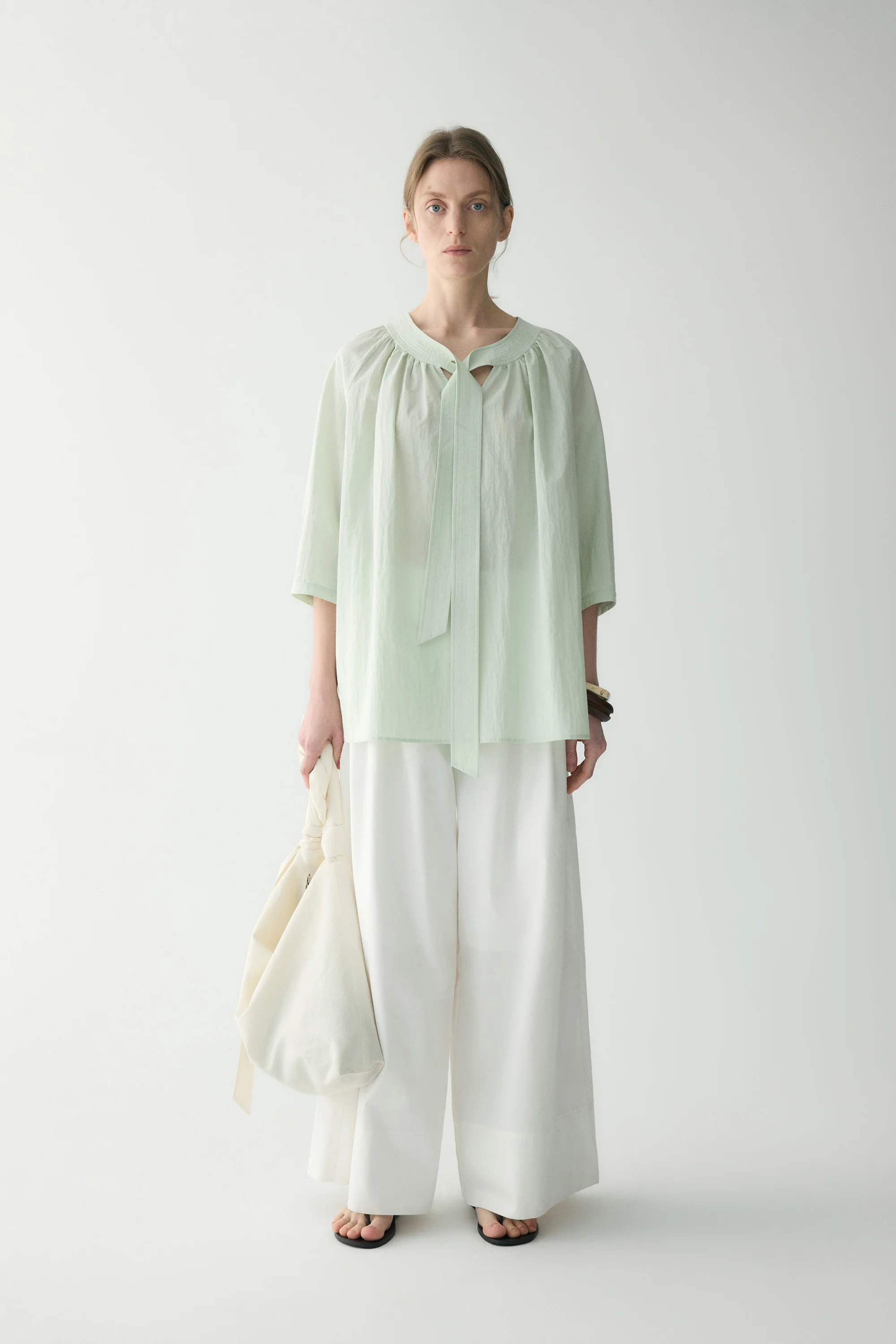 Cotton Pleated Pants - Image 6