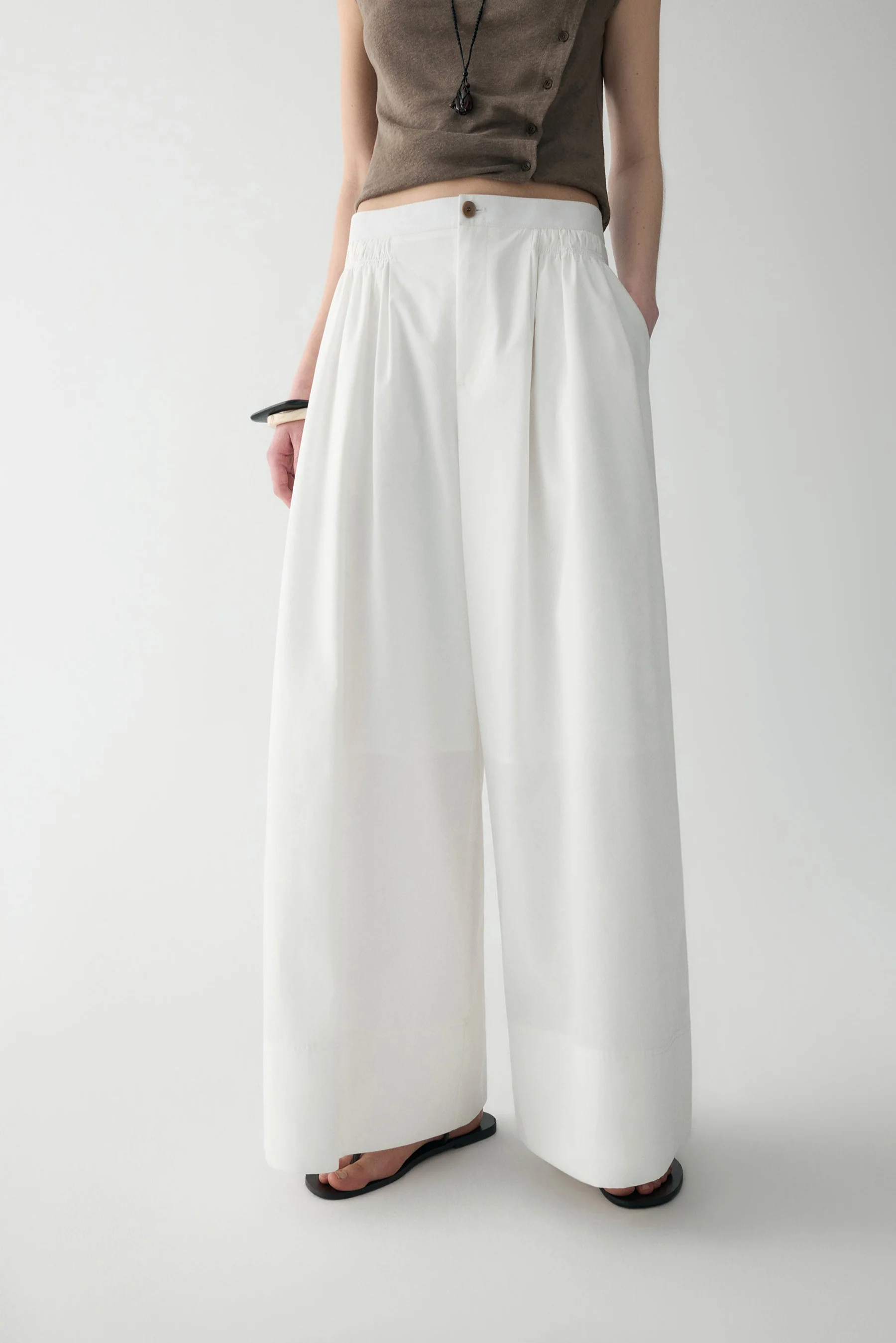 Cotton Pleated Pants - Image 8