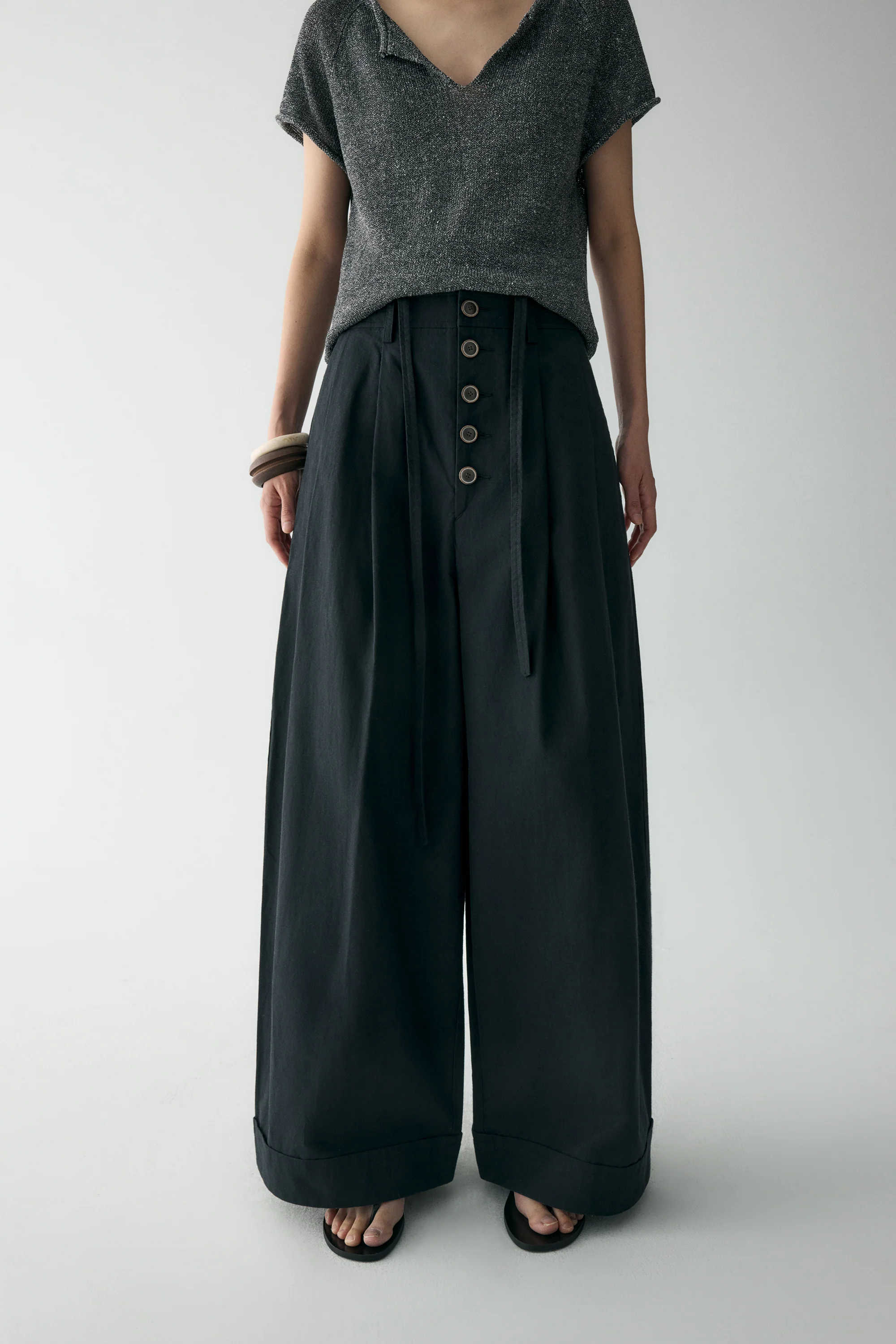 Cotton-linen Wide-leg Pants - Image 21