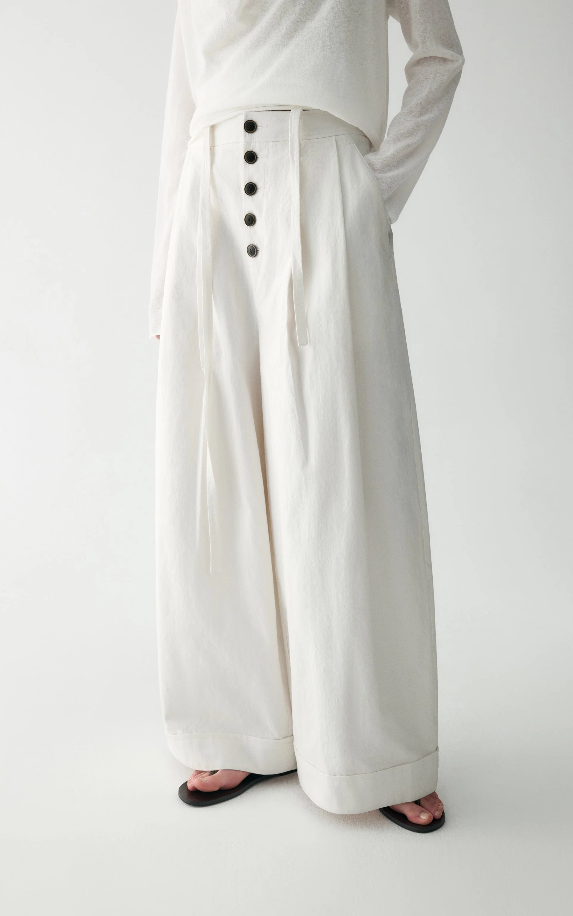 Cotton-linen Wide-leg Pants - Image 8