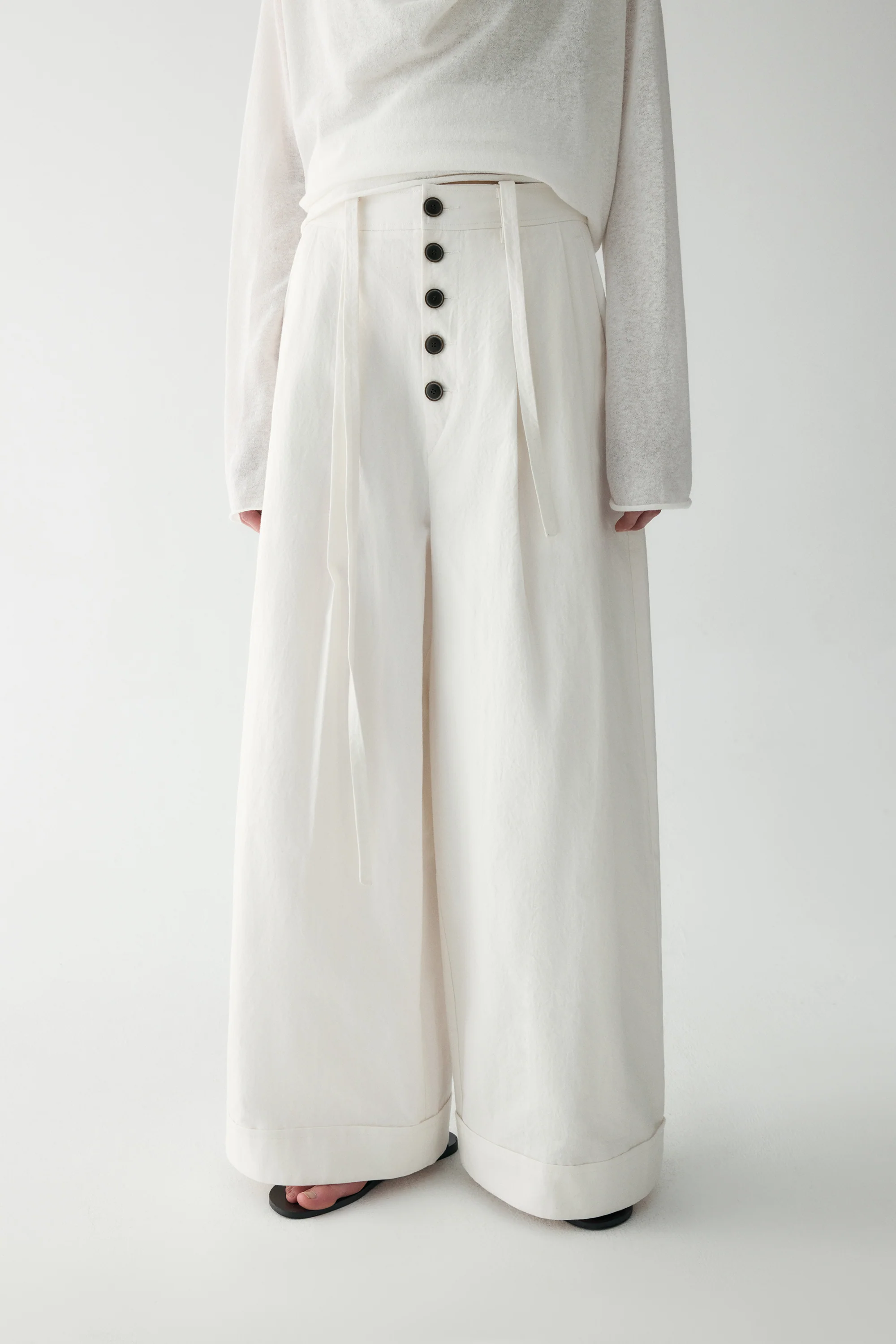 Cotton-linen Wide-leg Pants - Image 9