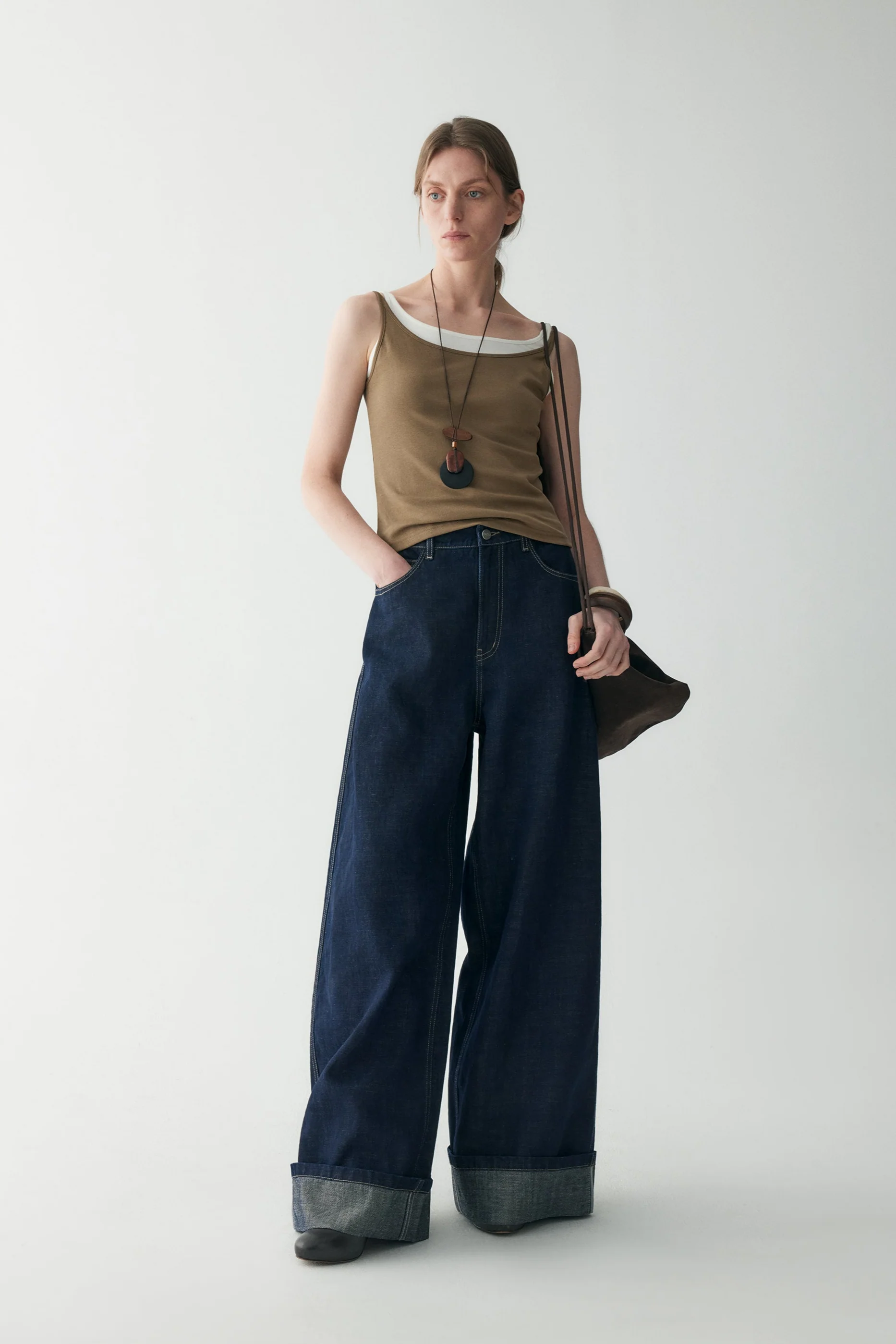 Cotton Turn-up Jeans