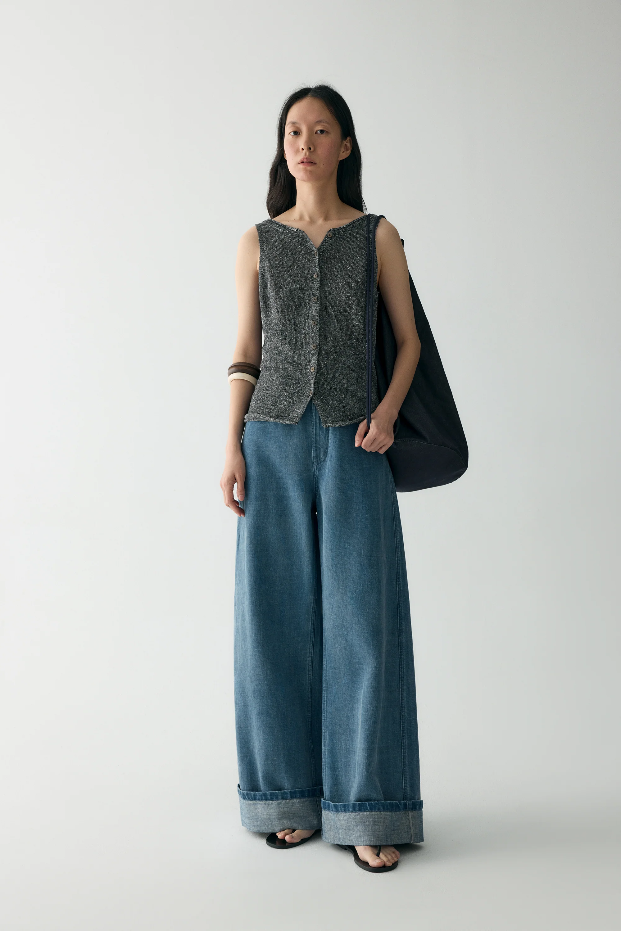 Cotton Turn-up Jeans - Image 4