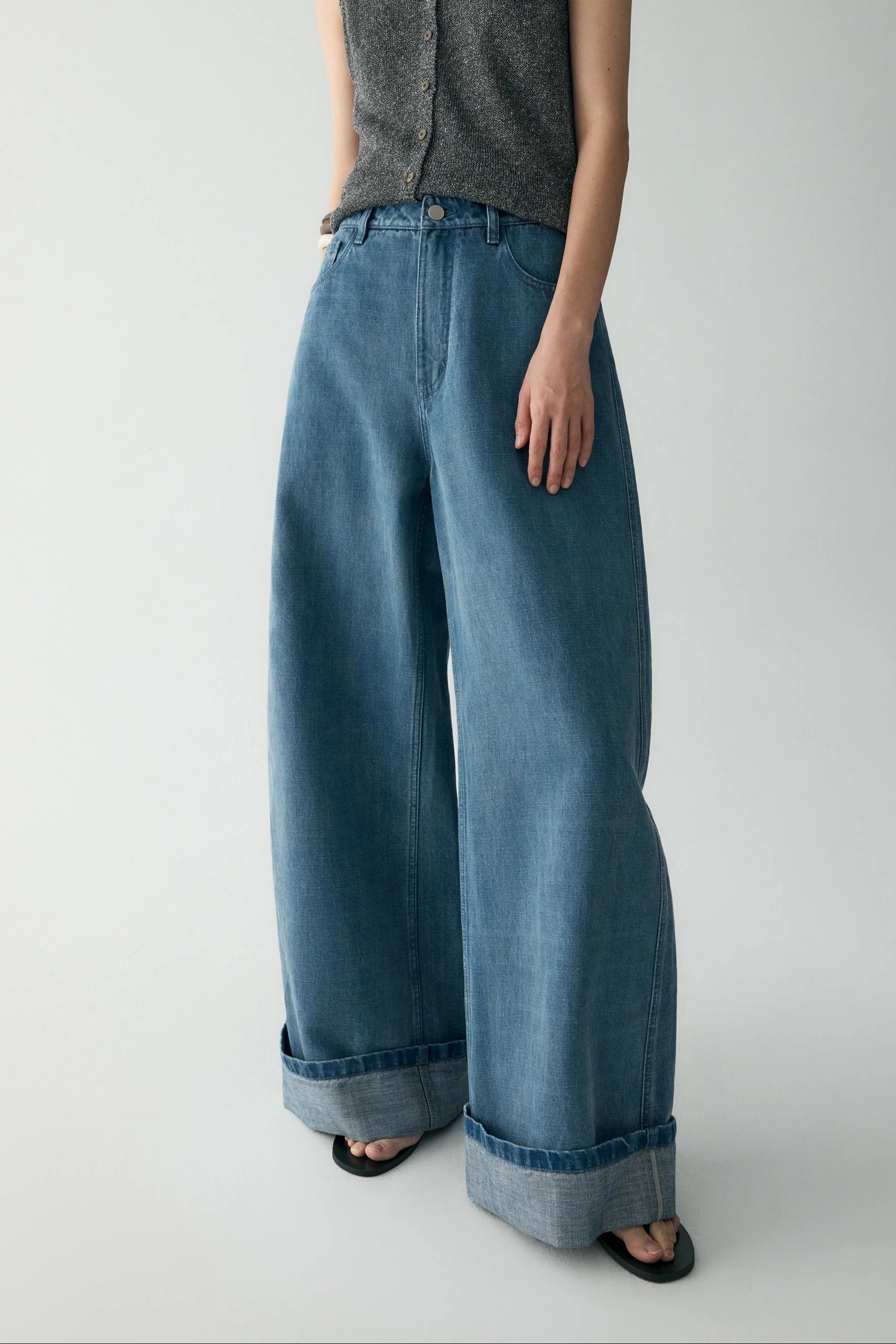 Cotton Turn-up Jeans - Image 8