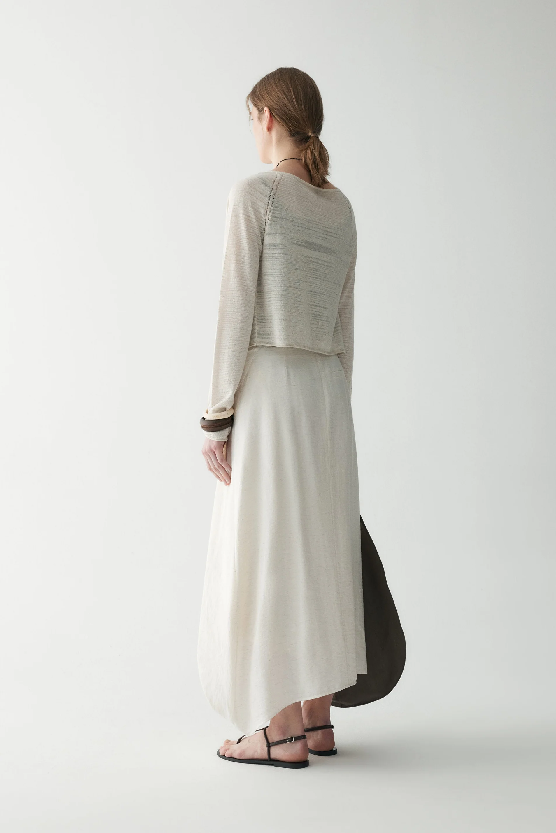 Linen Knotted Waistband Skirt - Image 4