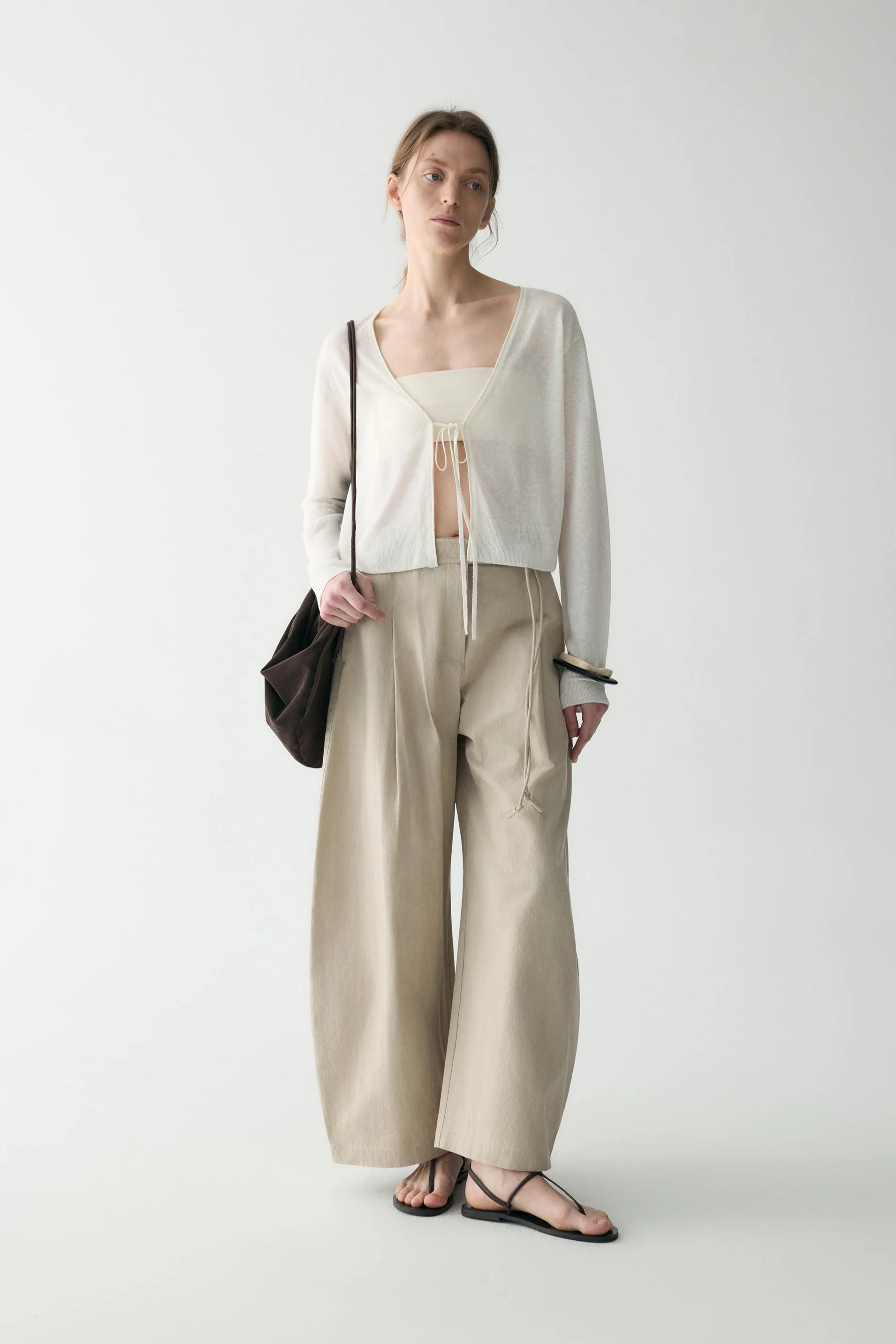 Tie-front Linen Cardigan - Image 3