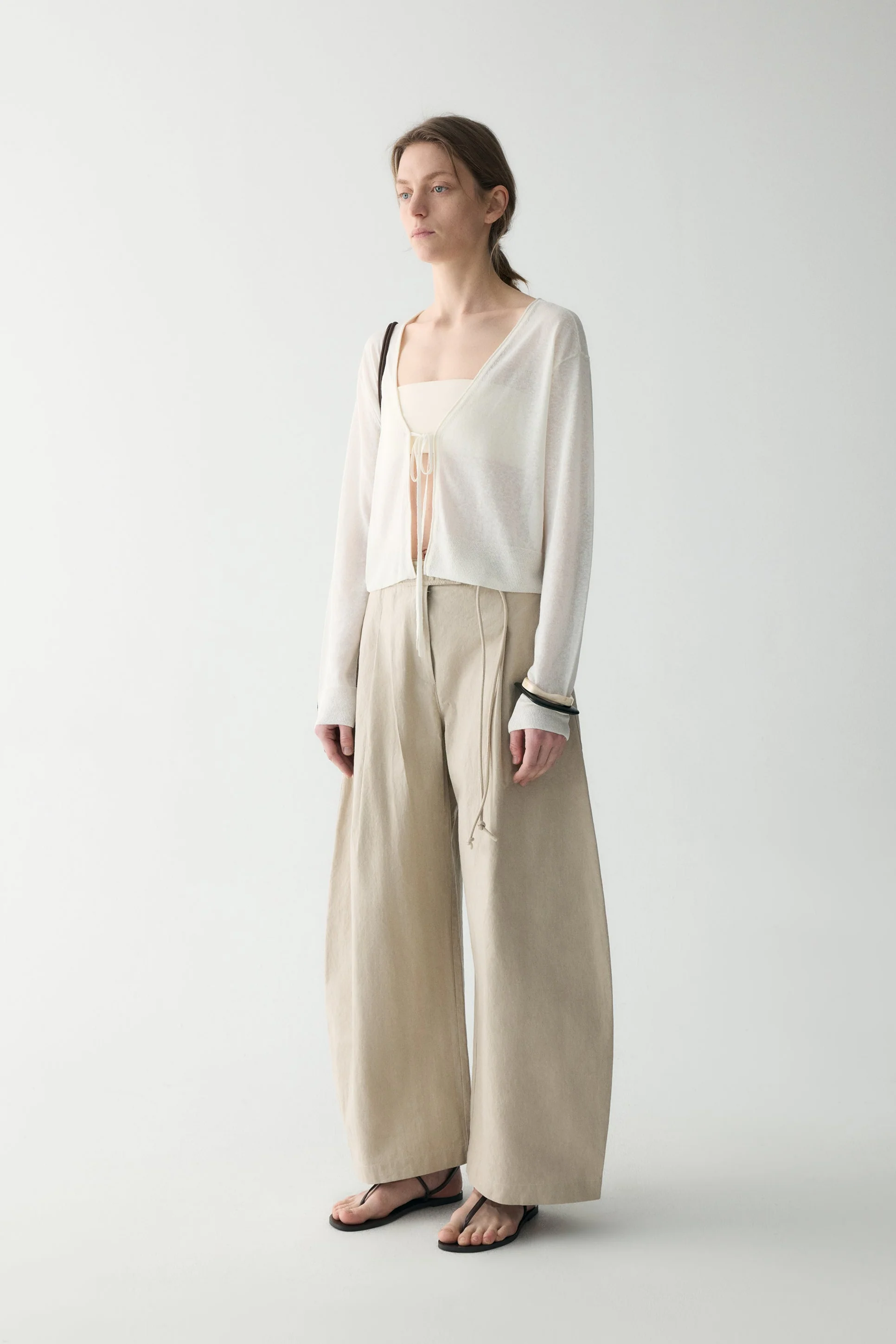 Tie-front Linen Cardigan - Image 4