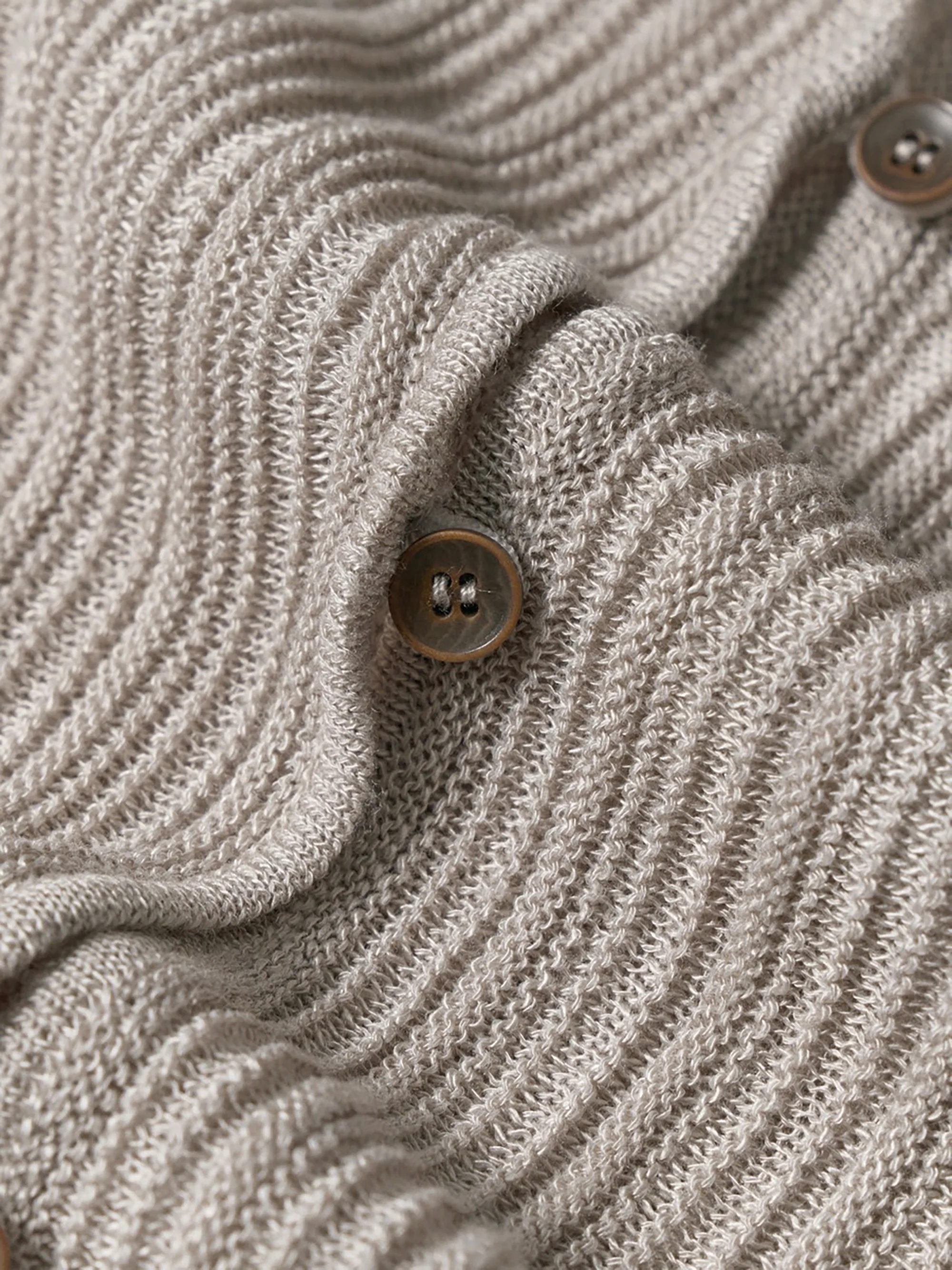 Textured Knitted V-neck Cardigan - Image 13