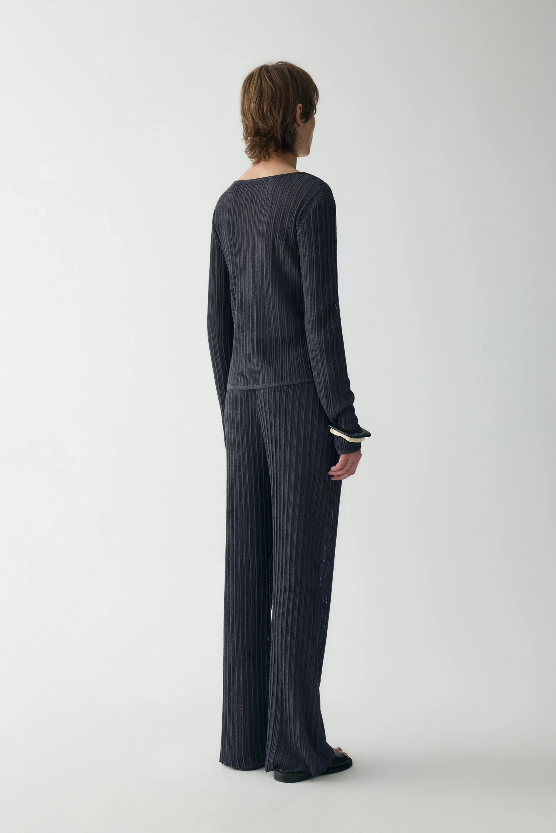 Textured Knitted V-neck Cardigan - Image 19