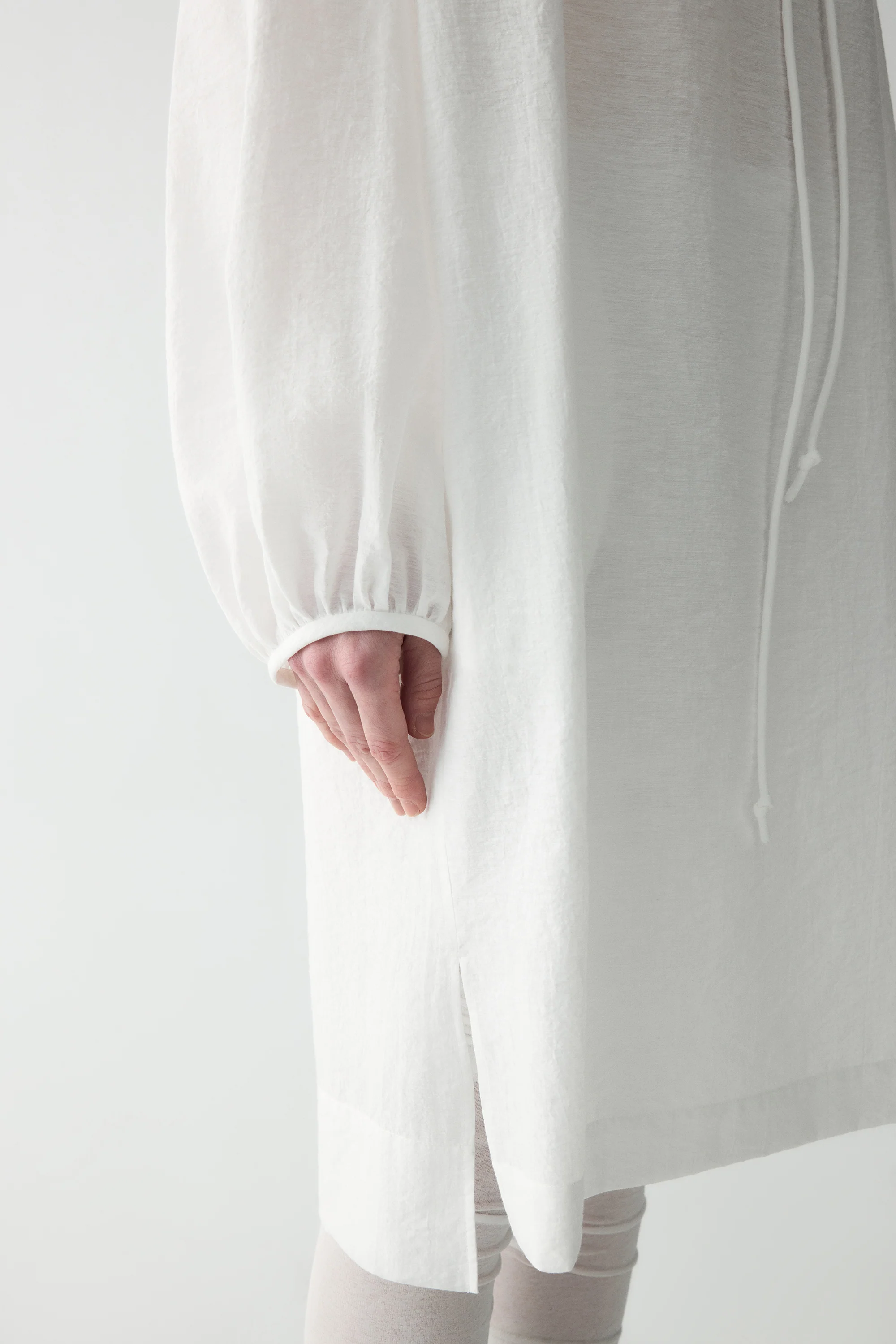 Long-sleeveed Tie-front Dress - Image 14