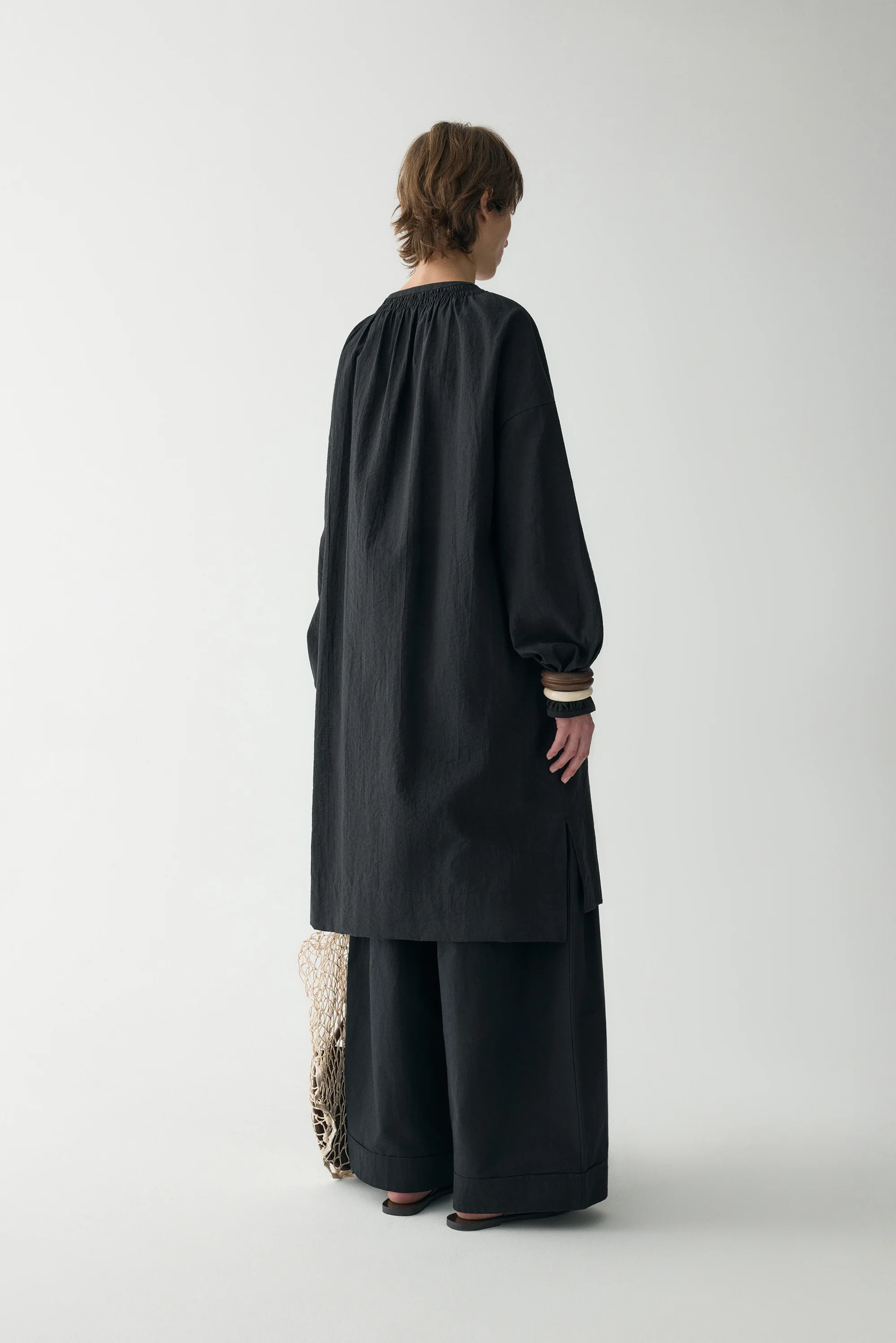 Long-sleeveed Tie-front Dress - Image 19